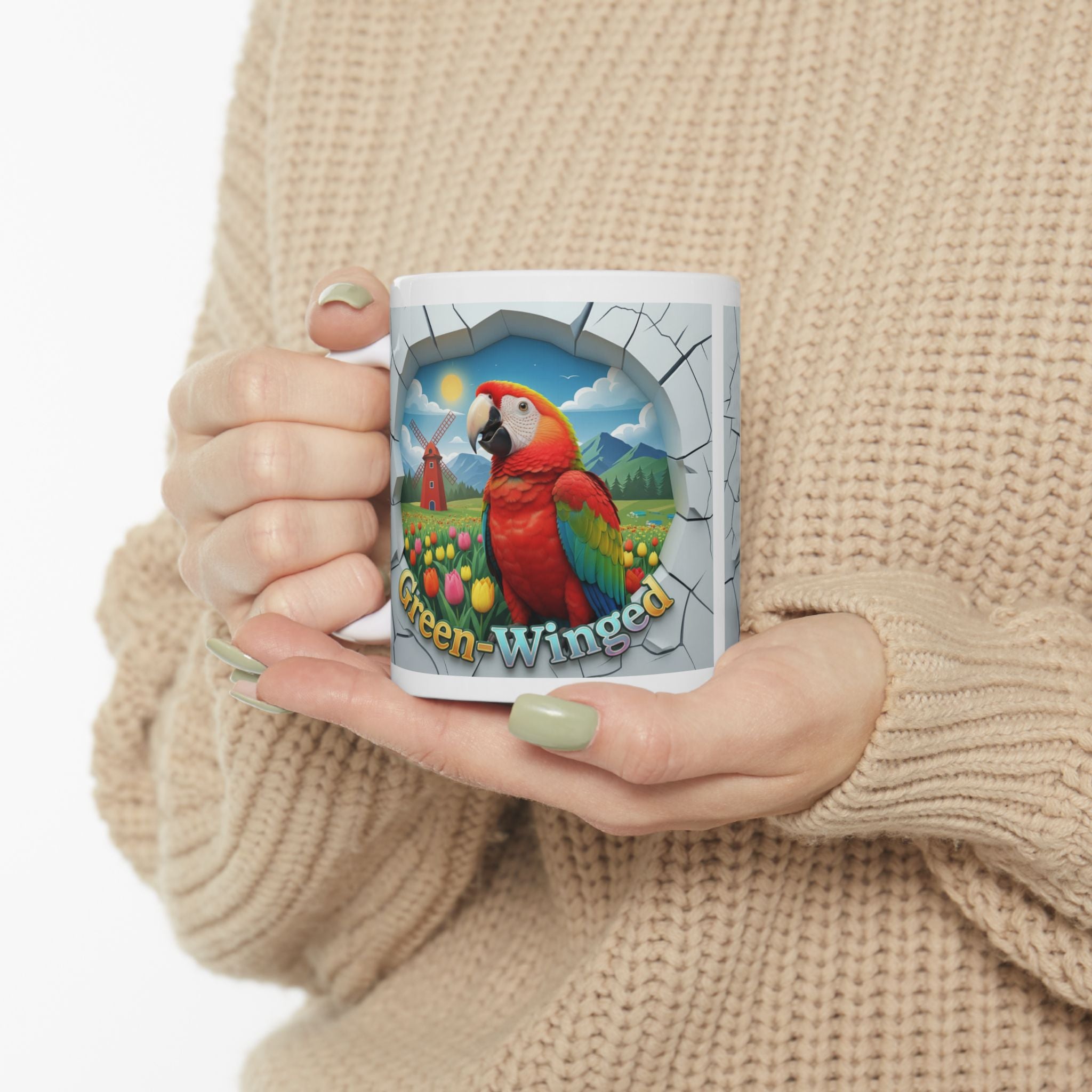 Green Winged Nature Scenic Mug