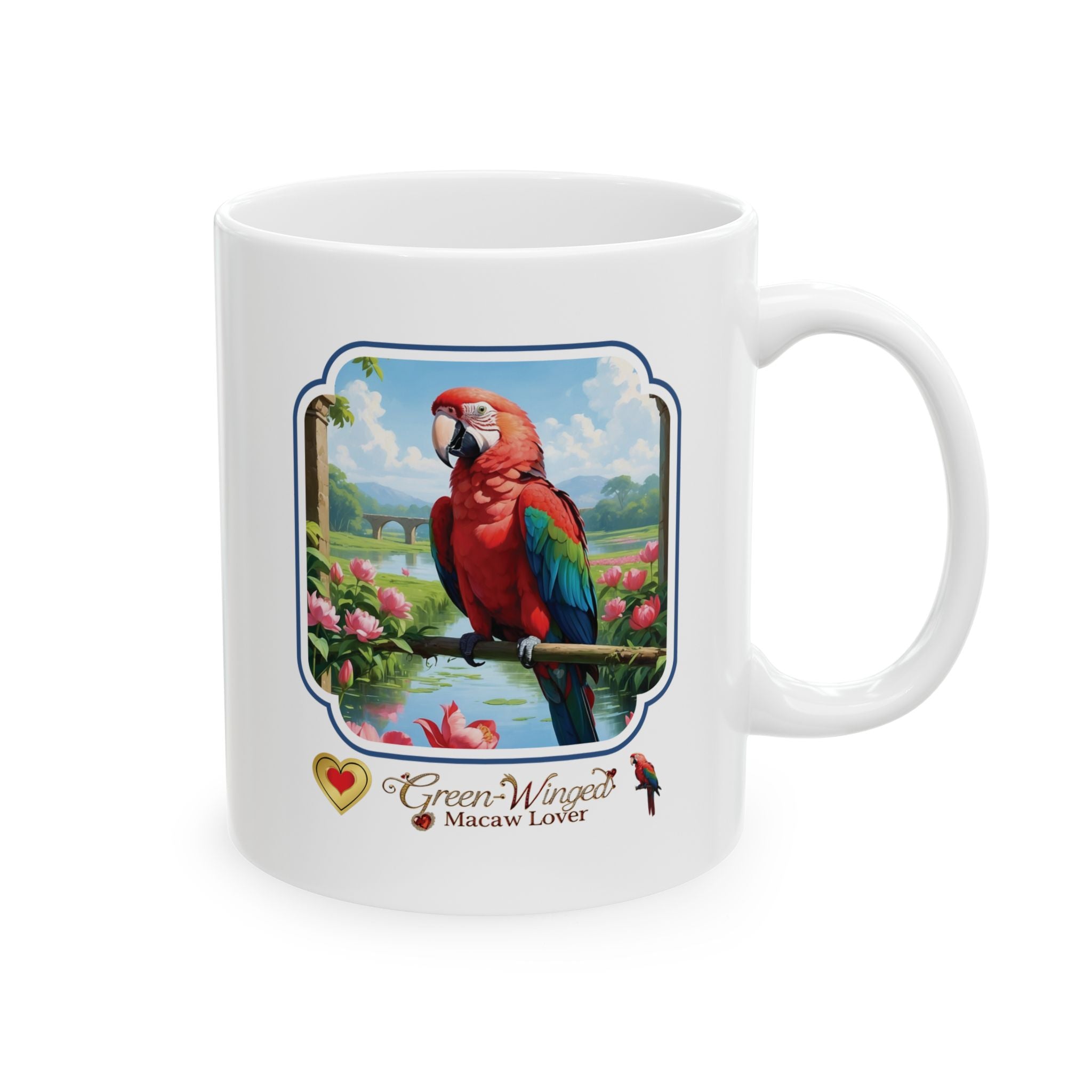 Rainbow Green Winged Macaw Lover Mug