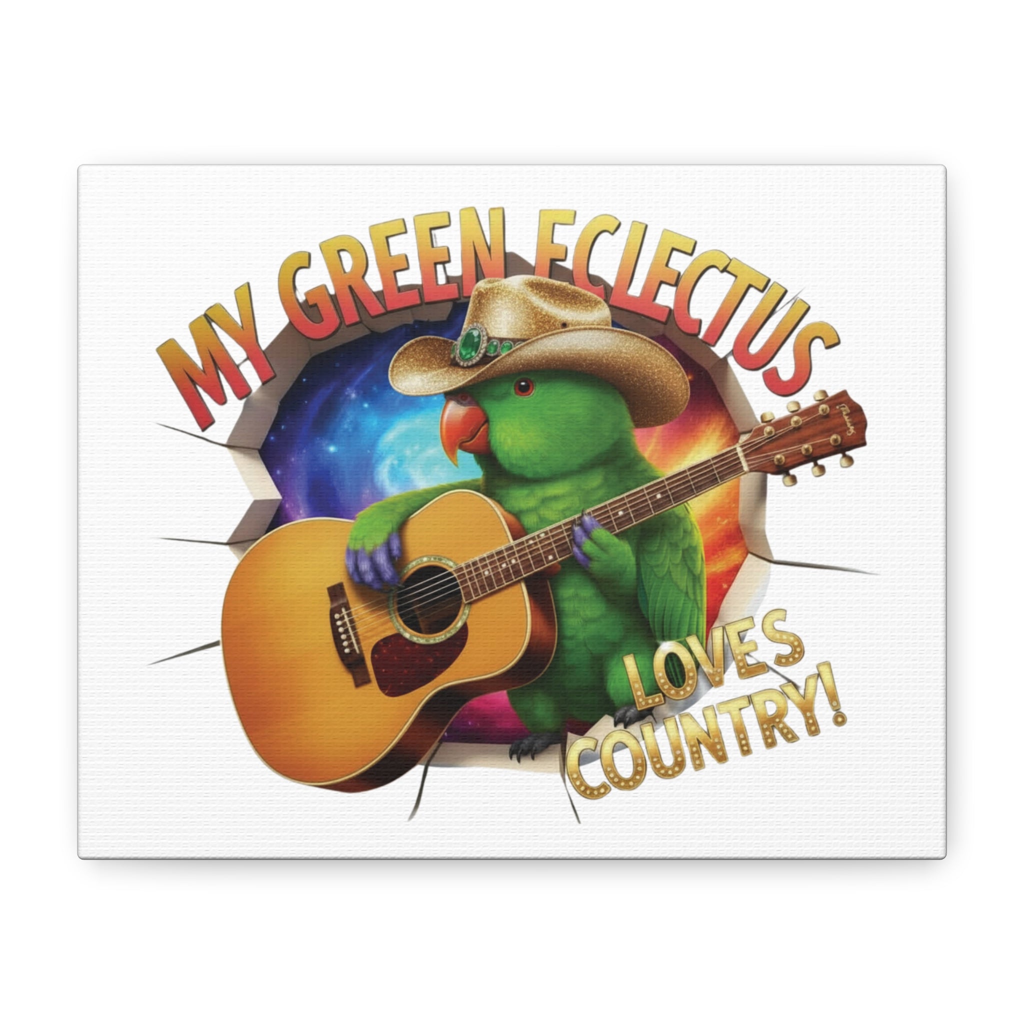 Green Eclectus Breakthrough Wall-Hanging