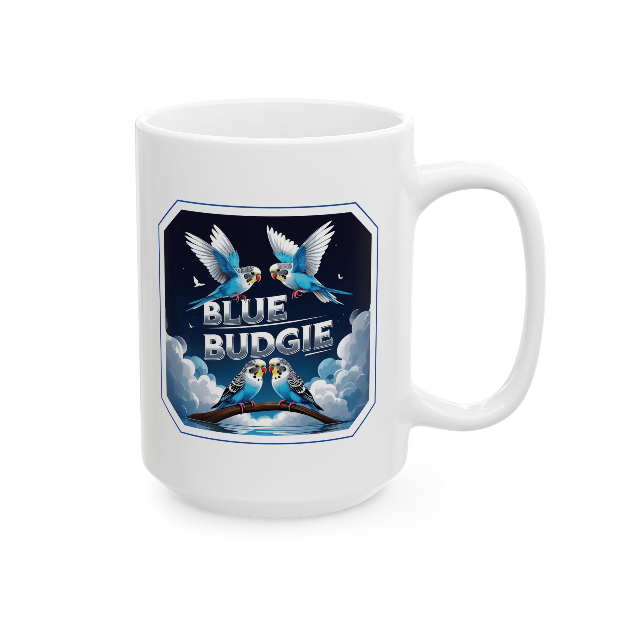 Blue Budgie Night Sky Mug