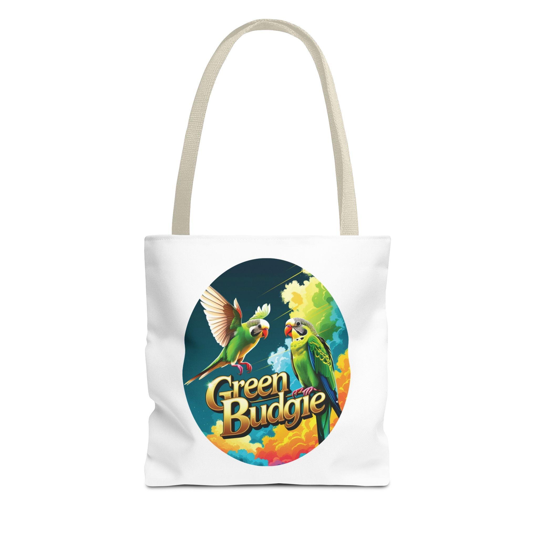 Flying Green Budgie Tote Bag