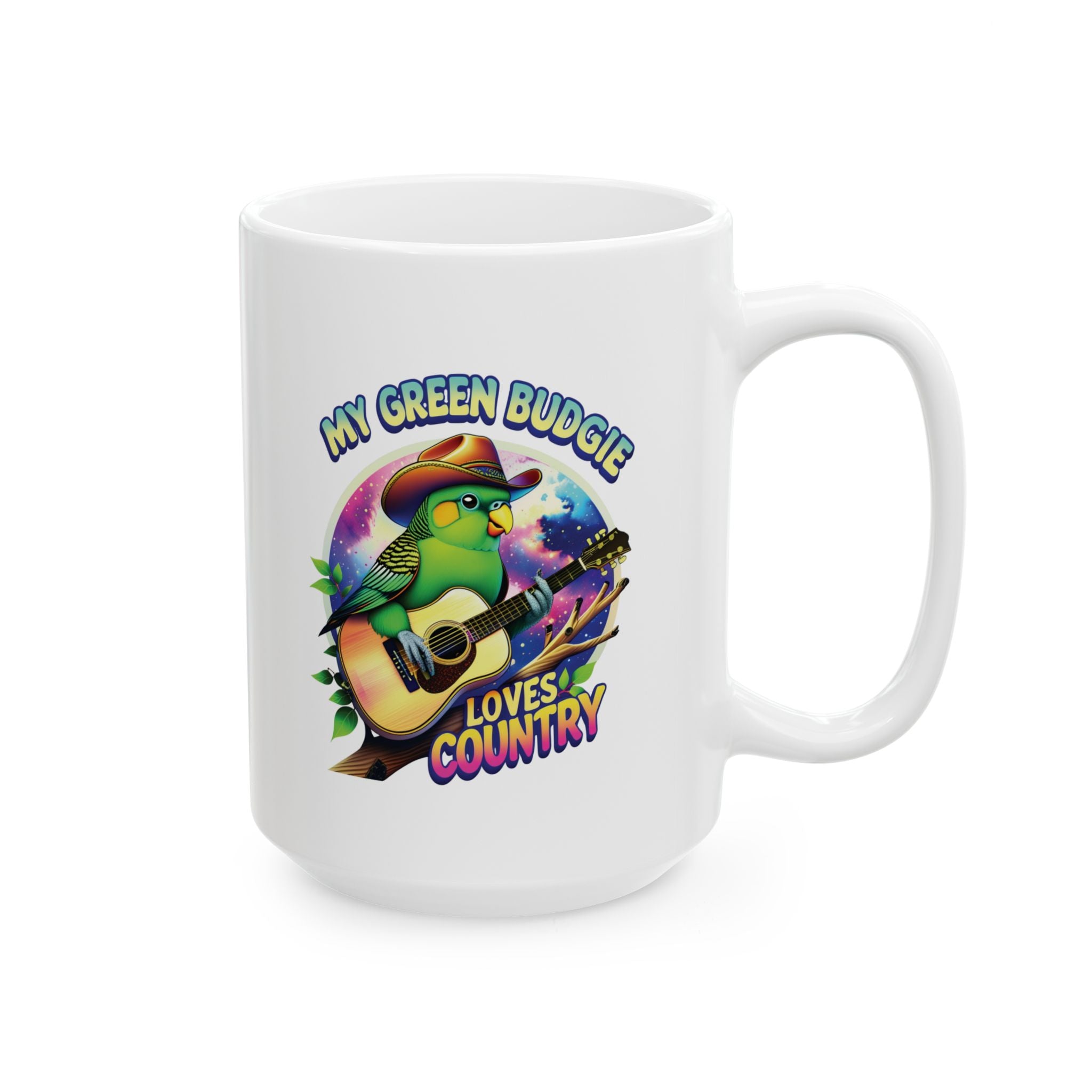 Green Budgie Loves Country Mug