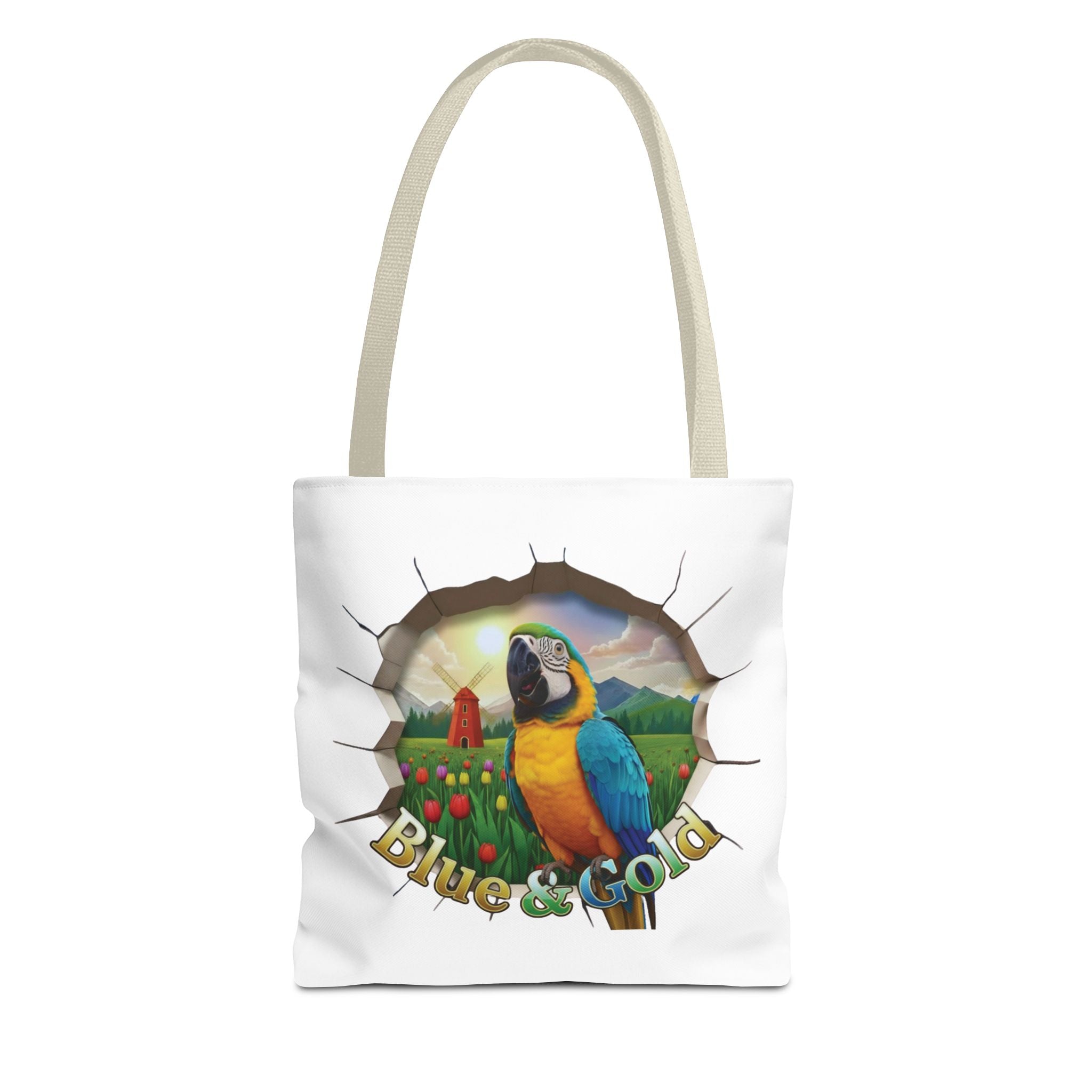 Blue & Gold Parrot Tote Bag