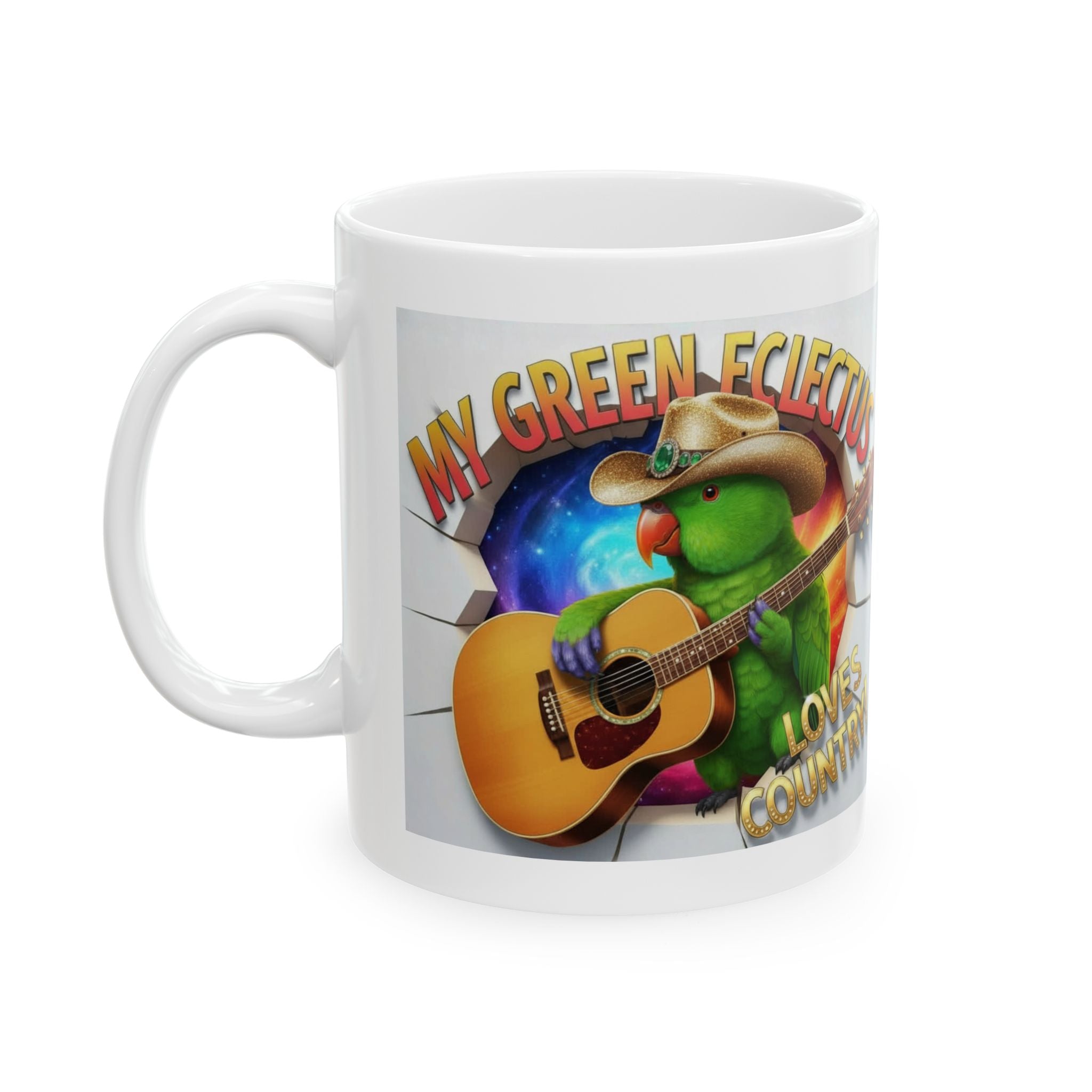 My Green Eclectus Loves Country Mug