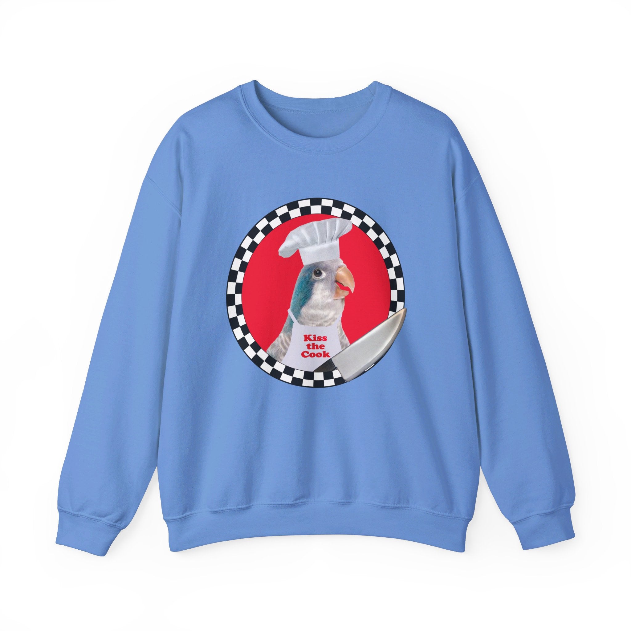 Kiss The Cook Blue Quaker Sweatshirt
