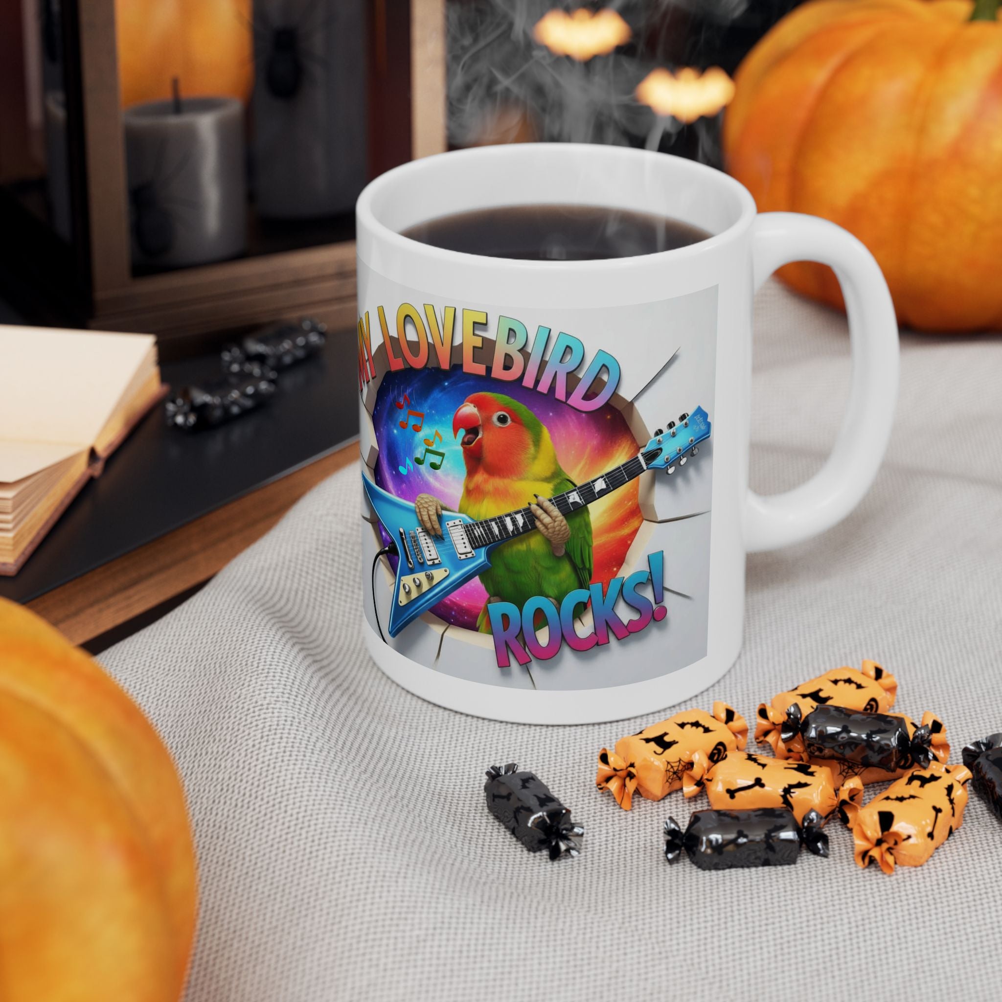 My Lovebird Rocks Guitar Mug