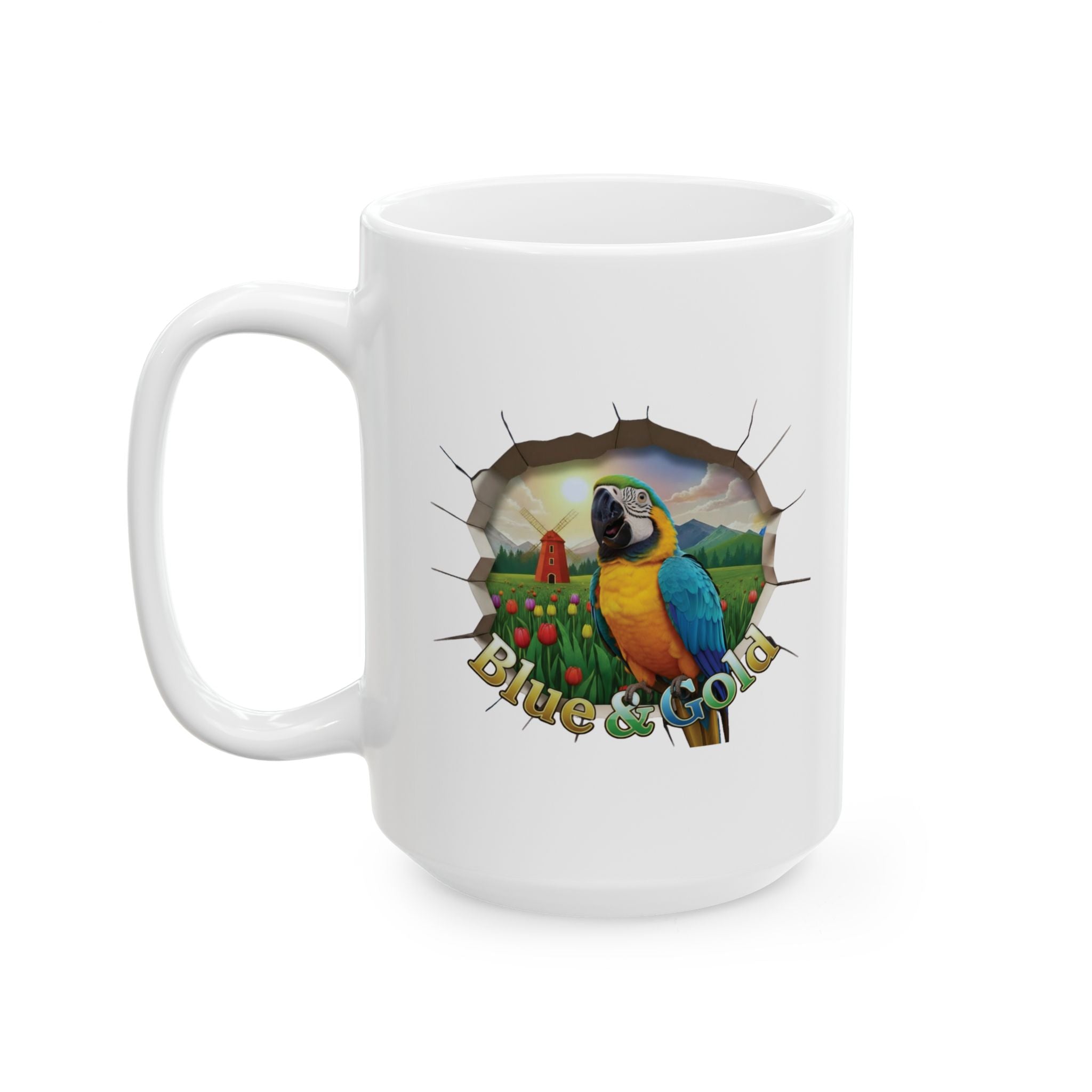 Blue & Gold Tulip Field Mug