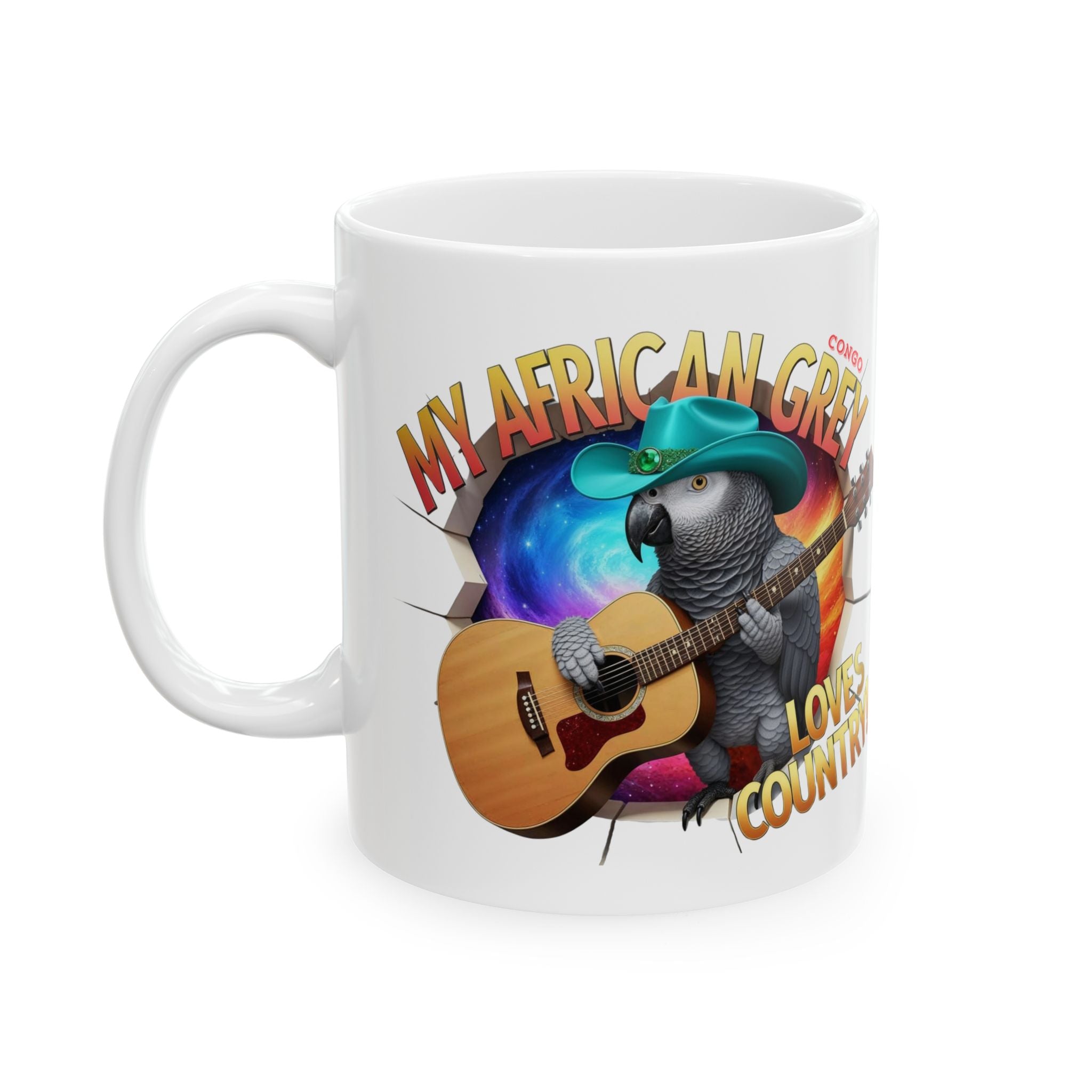 African Grey Loves Country Mug