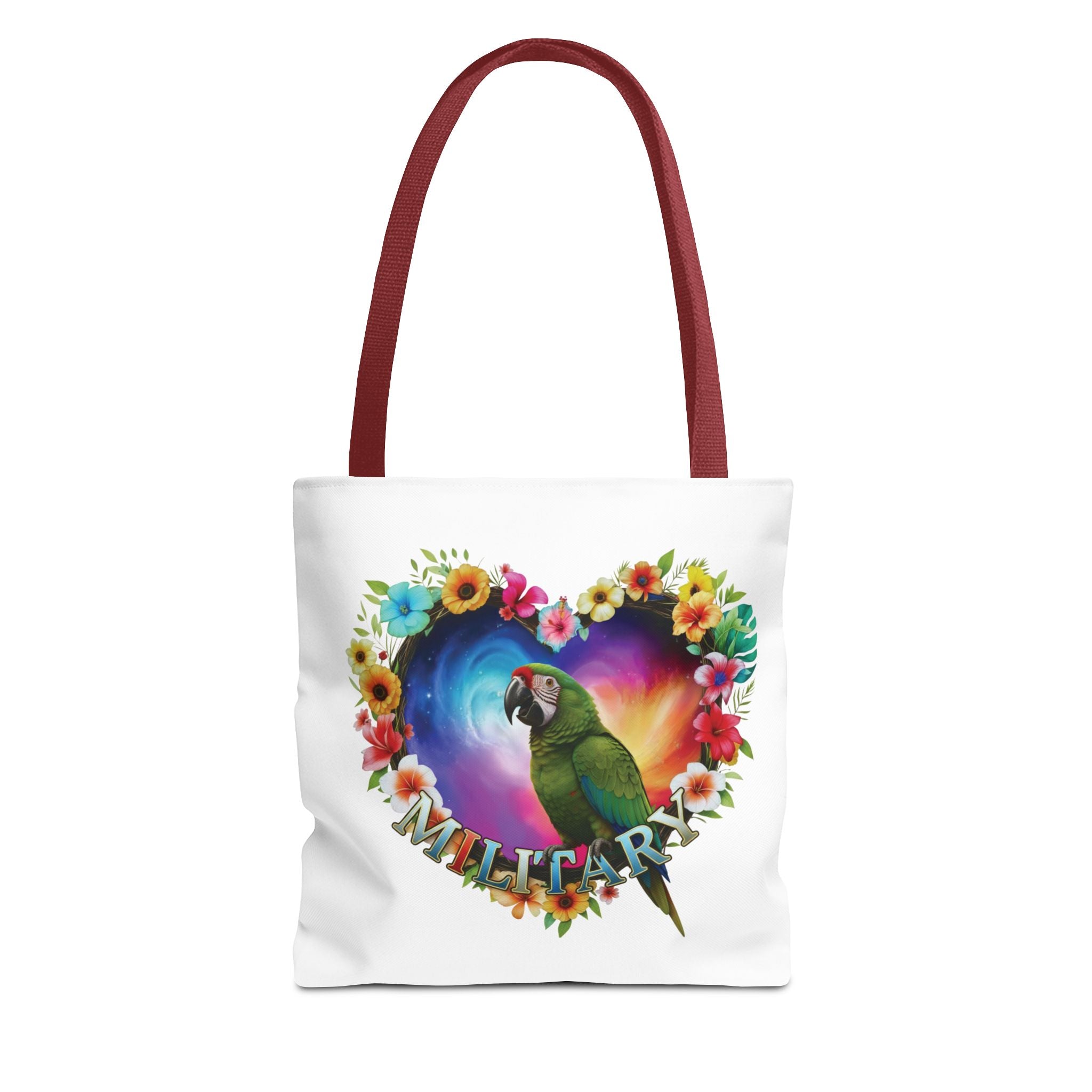Military Floral Parrot Tote Bag