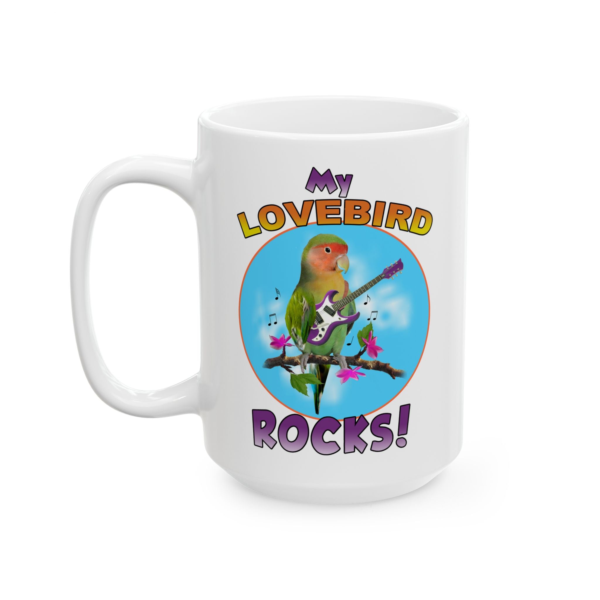 My Lovebird Rocks Guitar Mug