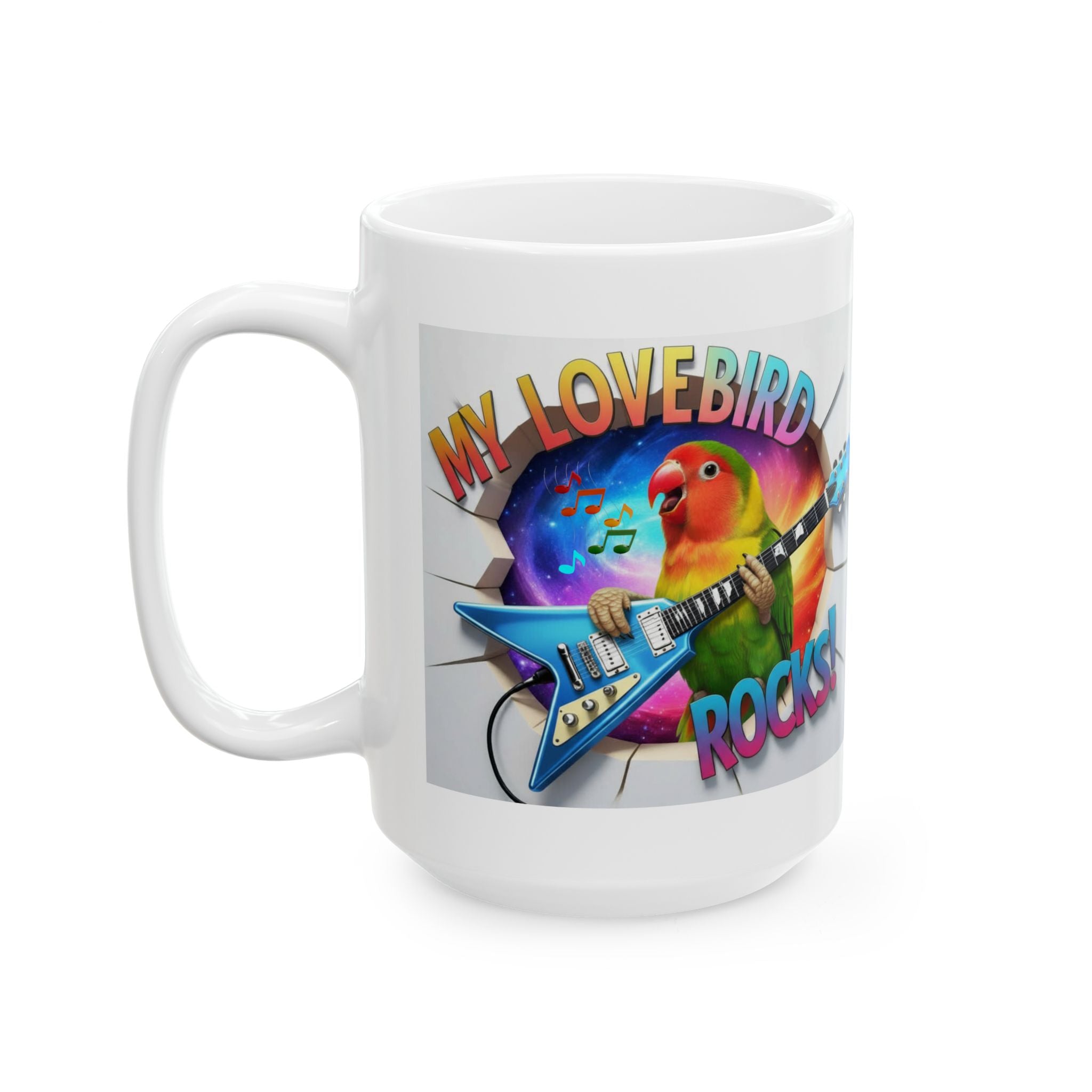 My Lovebird Rocks Guitar Mug