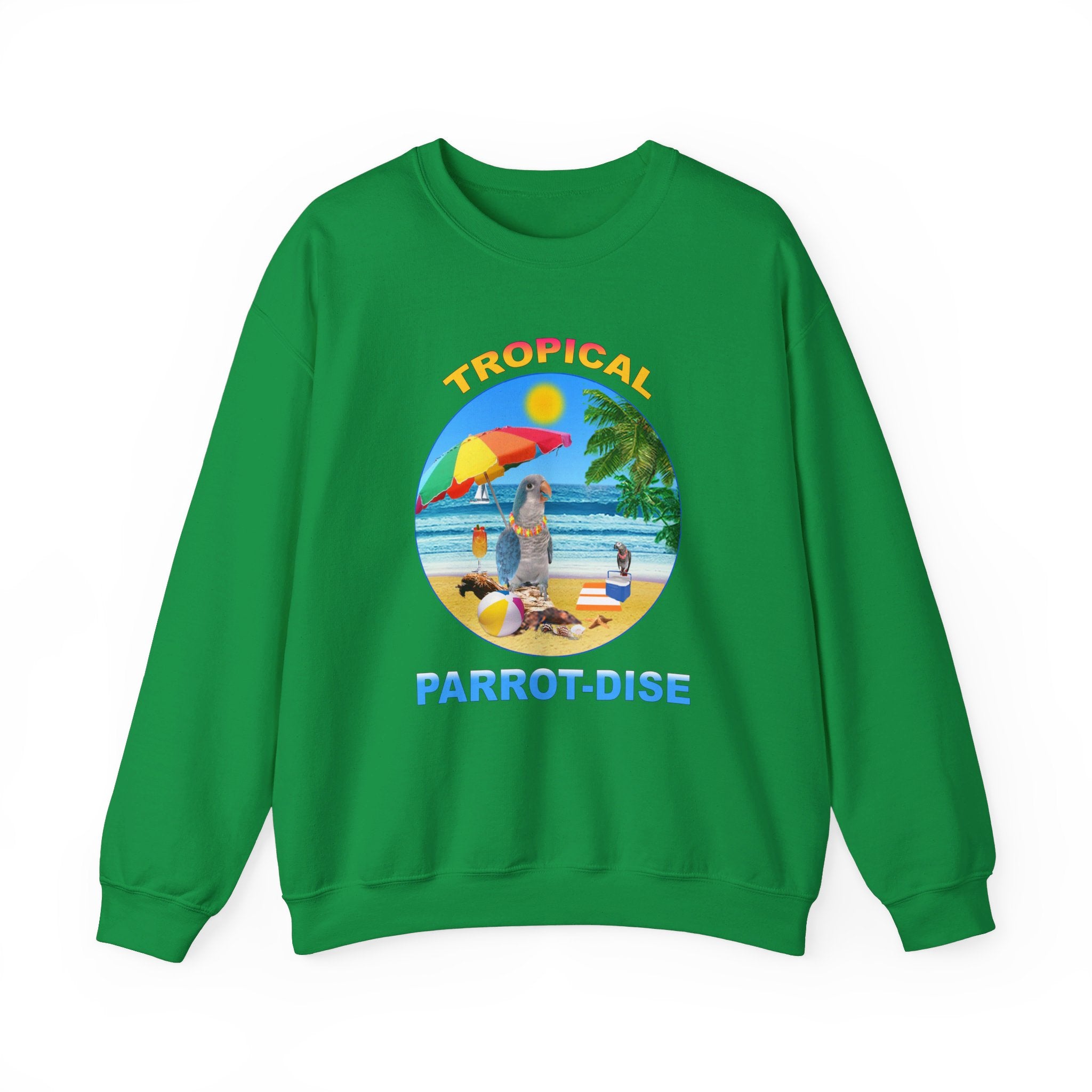 Tropical Parrot-Dise Blue Quaker Sweatshirt