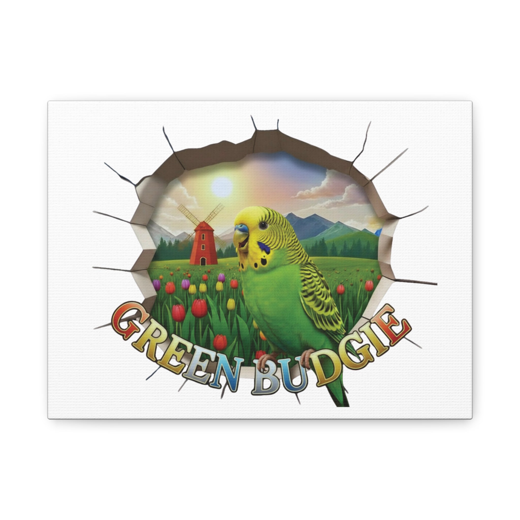 Green Budgie Nature Wall-Hanging