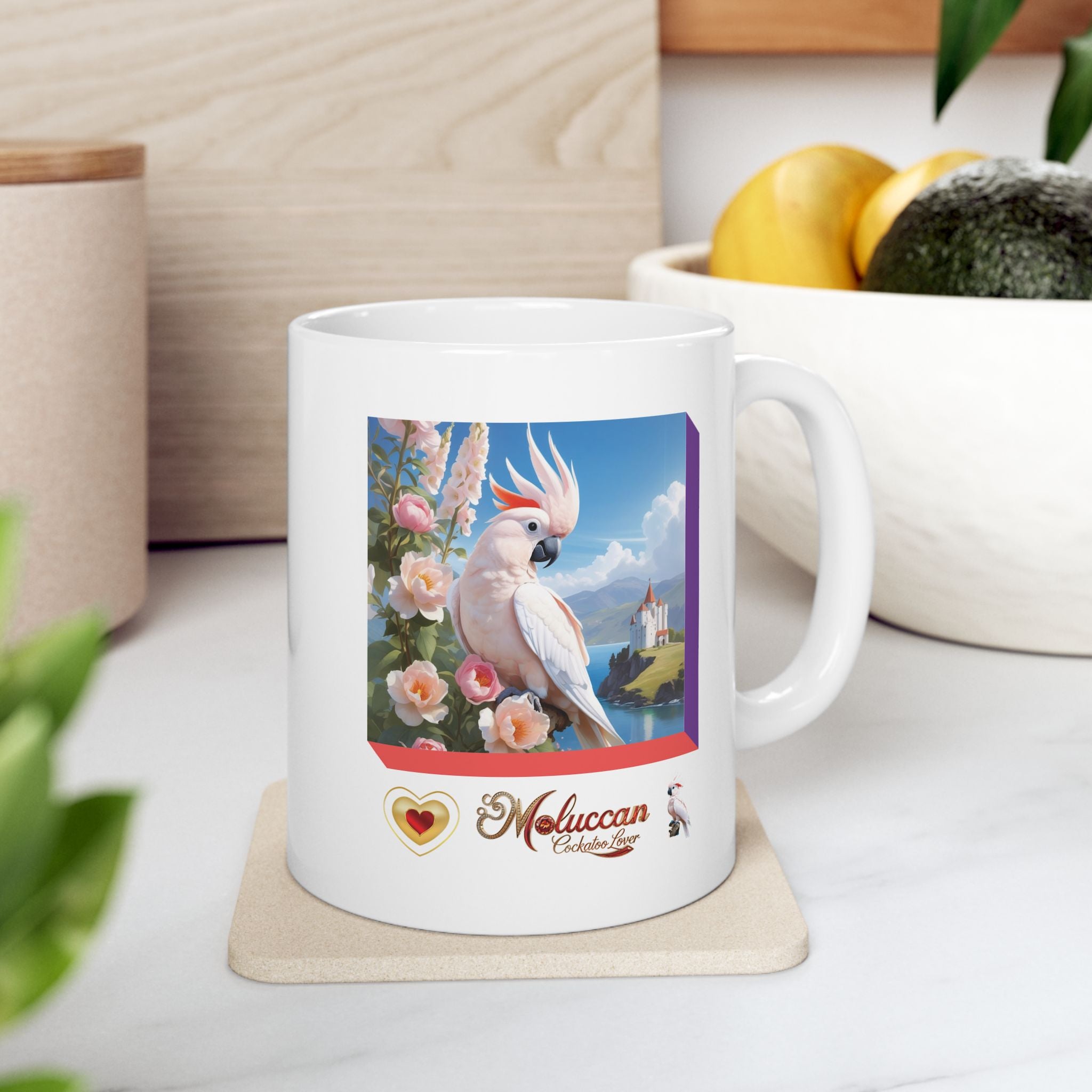 Moluccan Cockatoo Lover Floral Mug