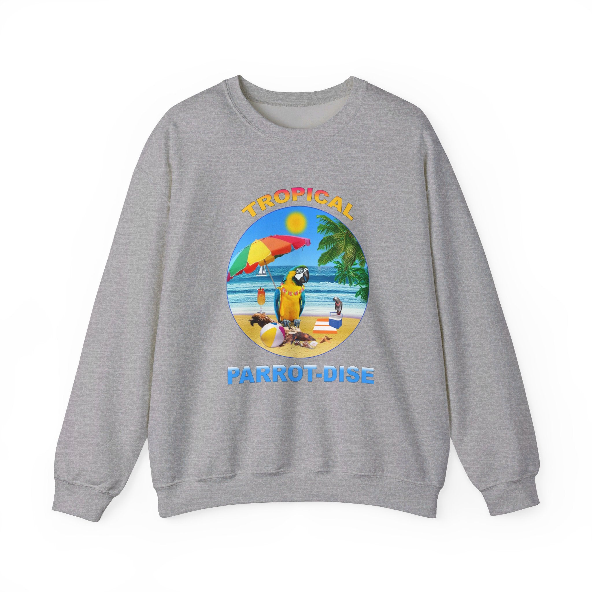 Tropical Parrot-Dise Blue And Gold Sweatshirt