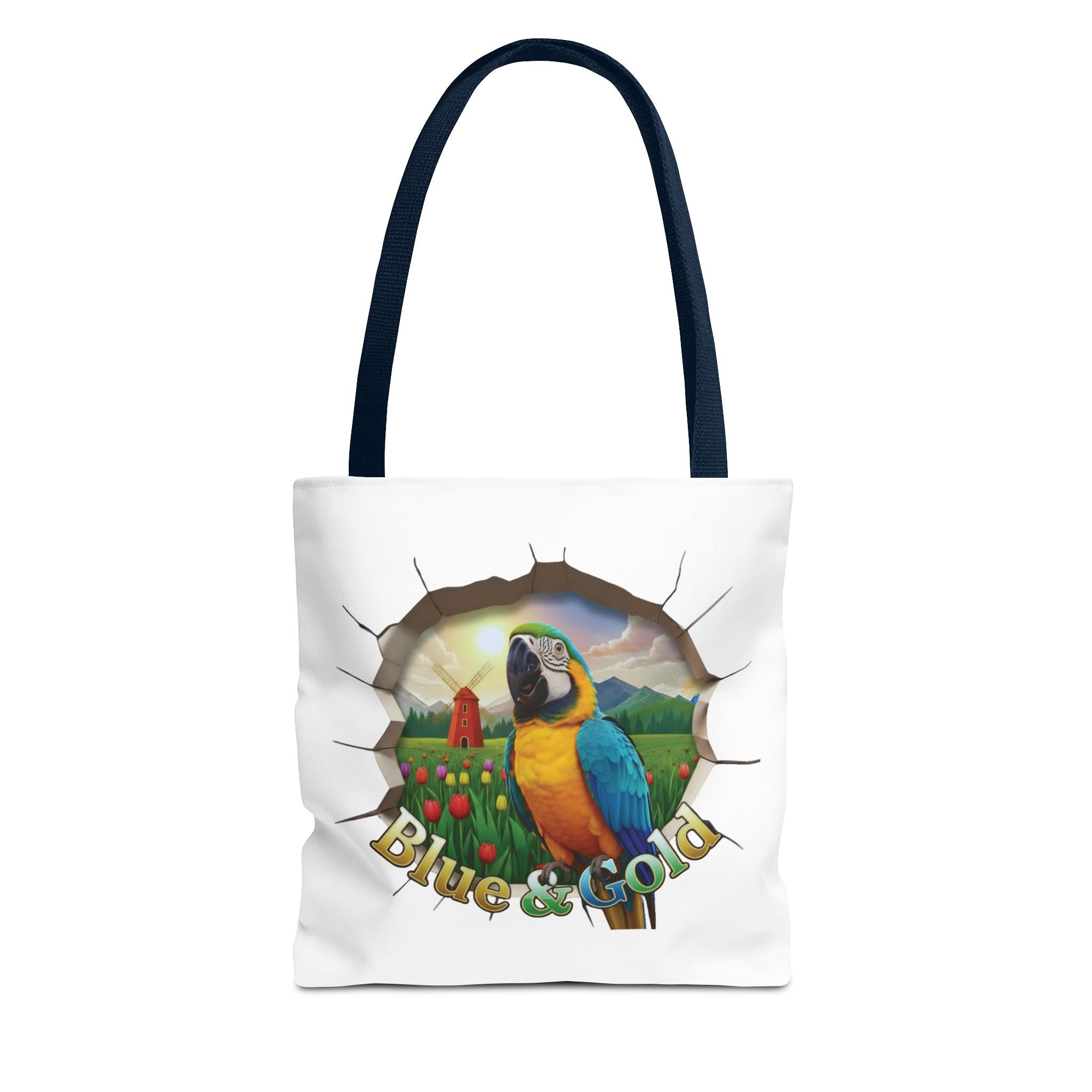 Blue & Gold Parrot Tote Bag