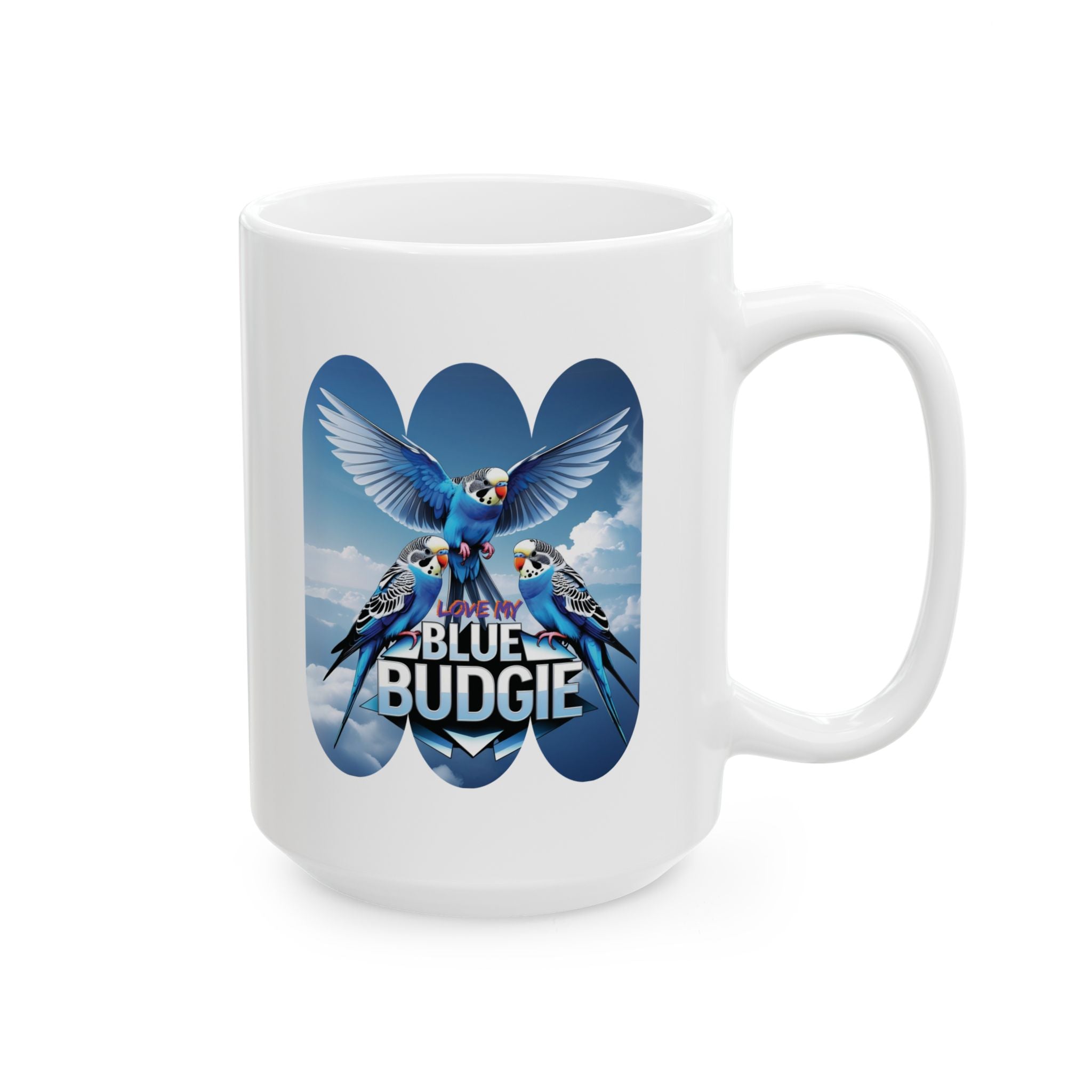 Love My Blue Budgie Flying Mug