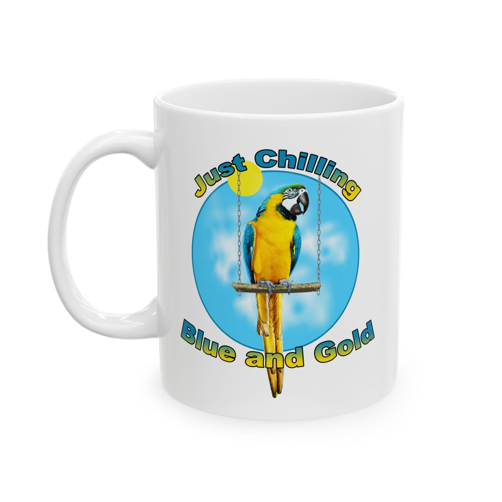 Just Chilling Swing Blue And Gold Mug