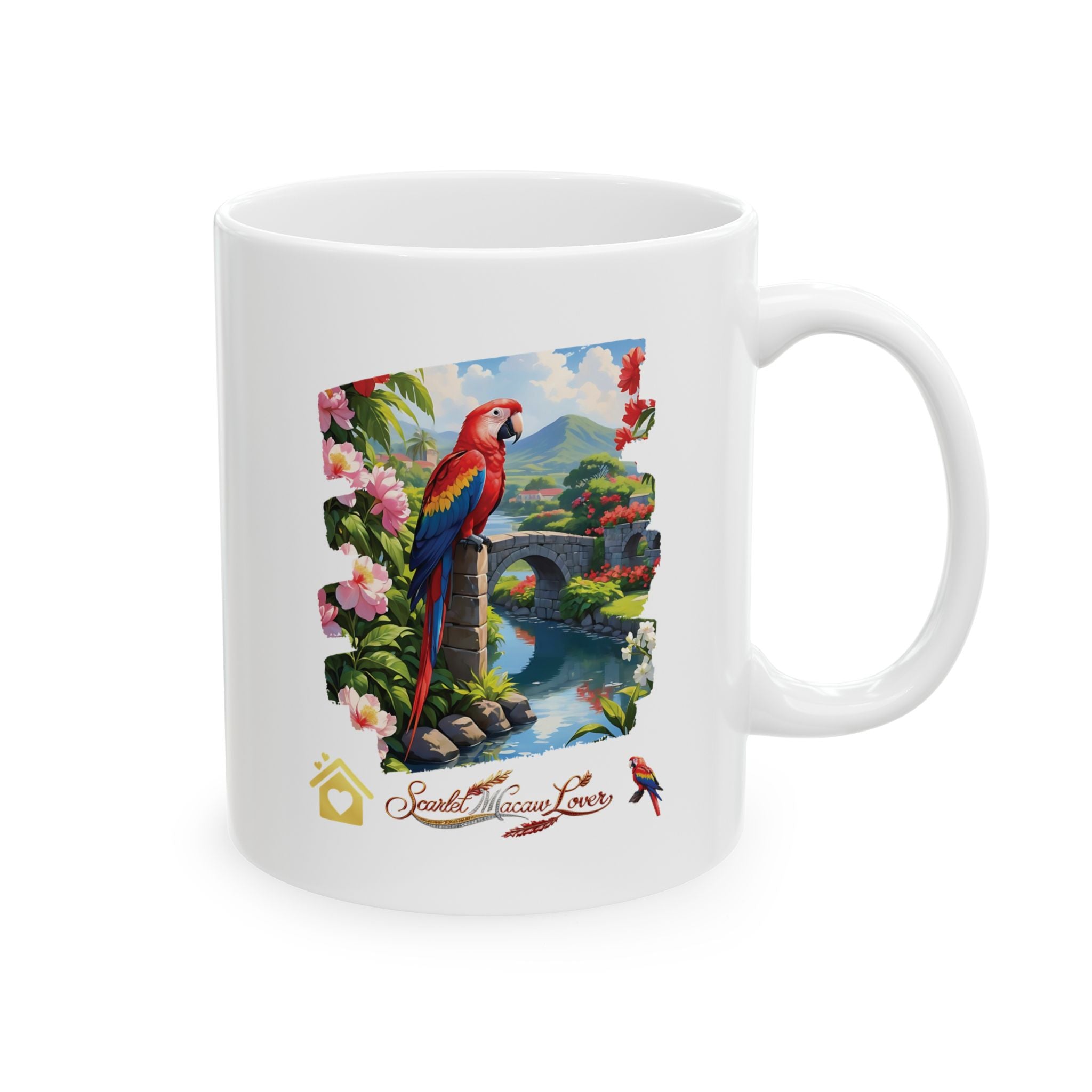 Scarlet Macaw Lover Bridge Mug