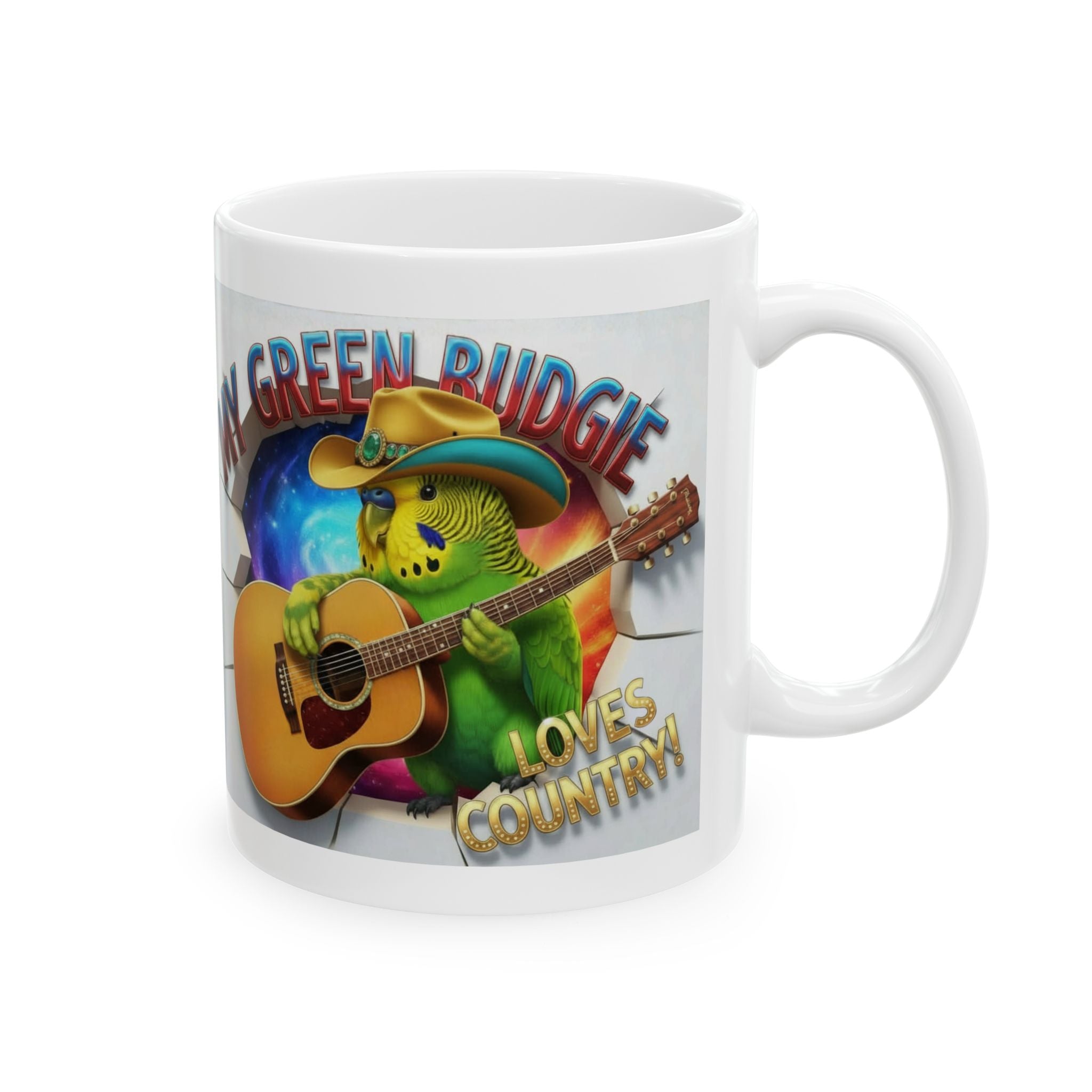 My Blue Budgie Loves Country Mug