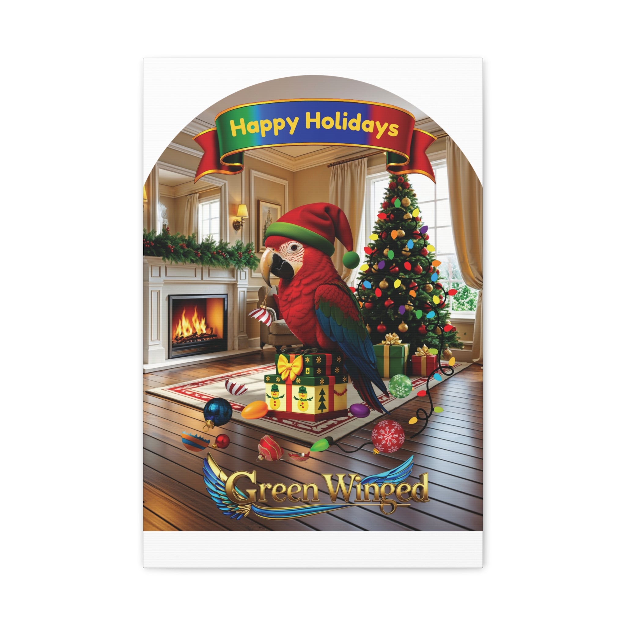 Happy Holidays Green-Winged Wall-Hanging