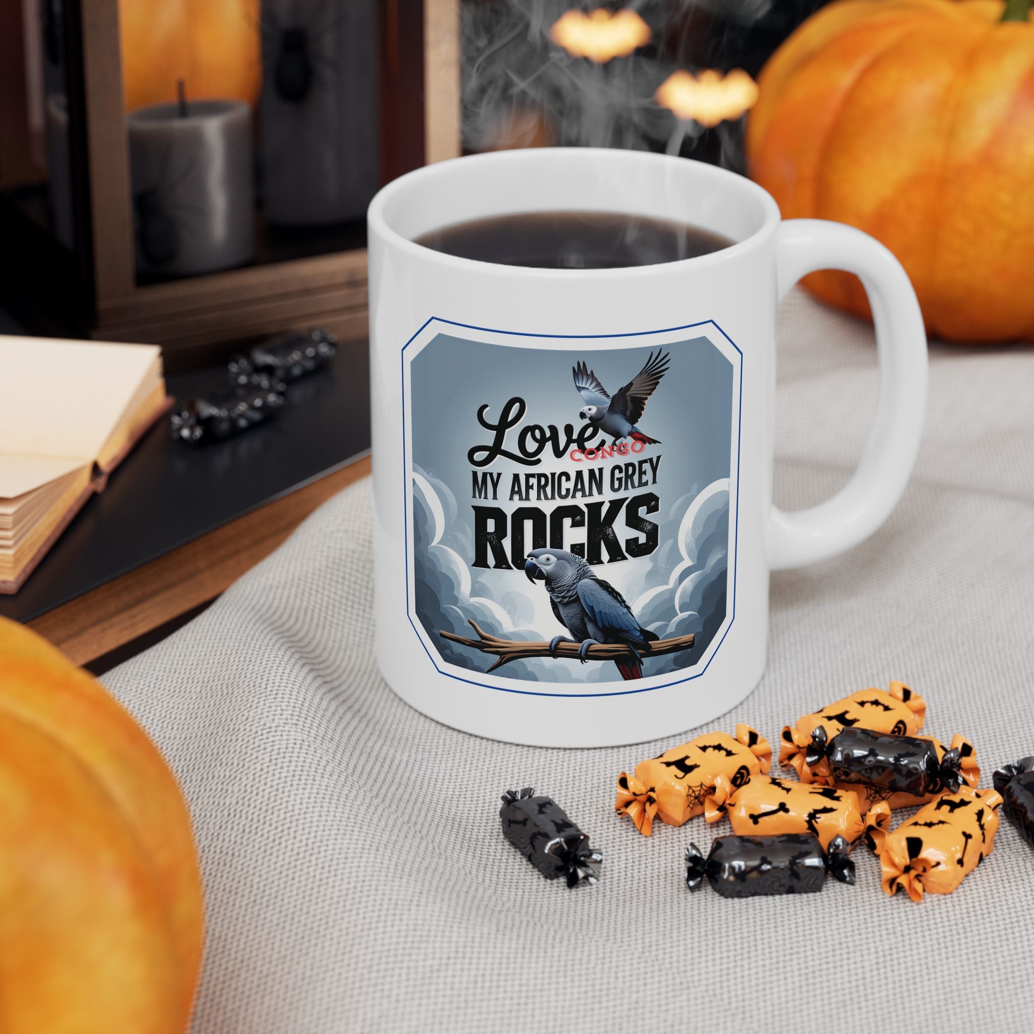 African Grey Ceramic Mug