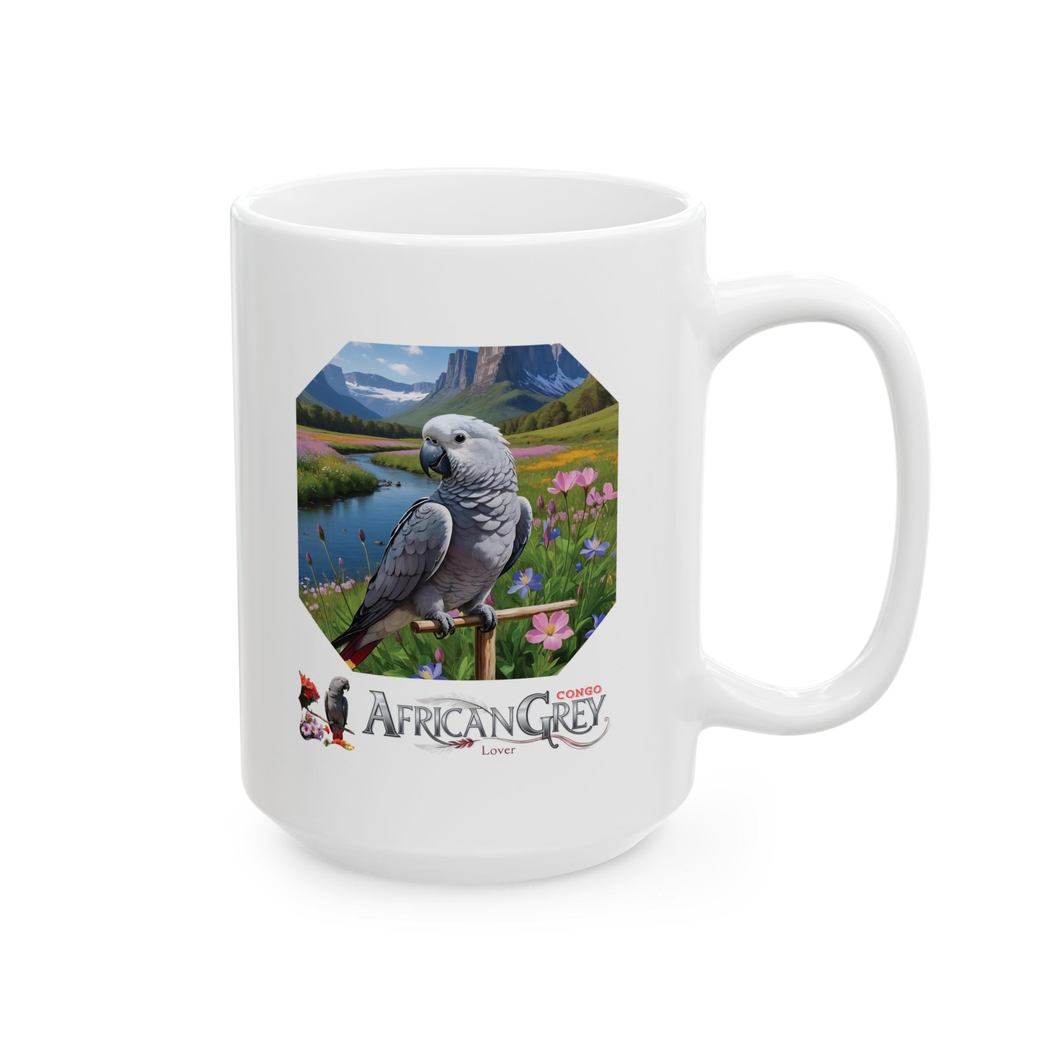 African Grey Ceramic Mug