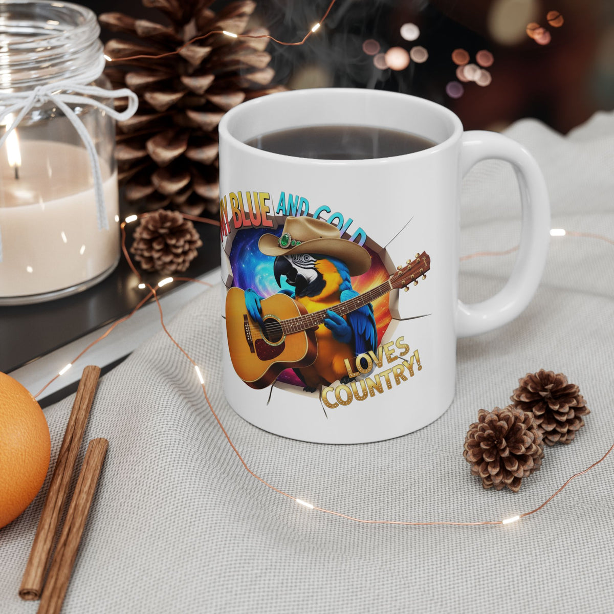 Blue and Gold Loves Country Mug