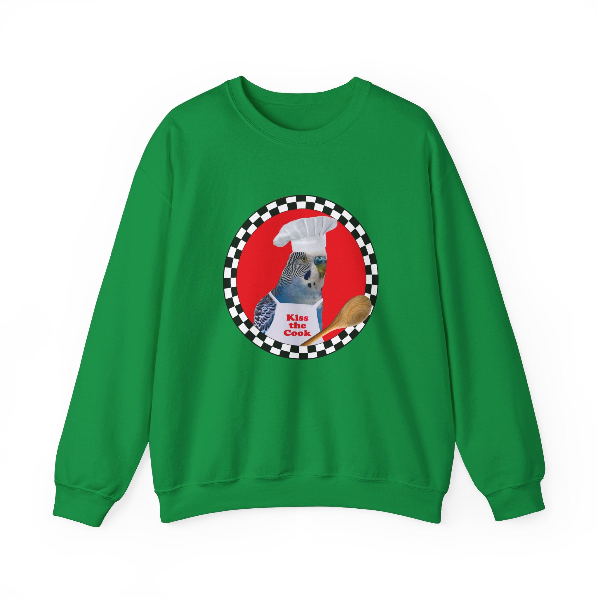 Kiss The Cook Spoon Blue Budgie Sweatshirt