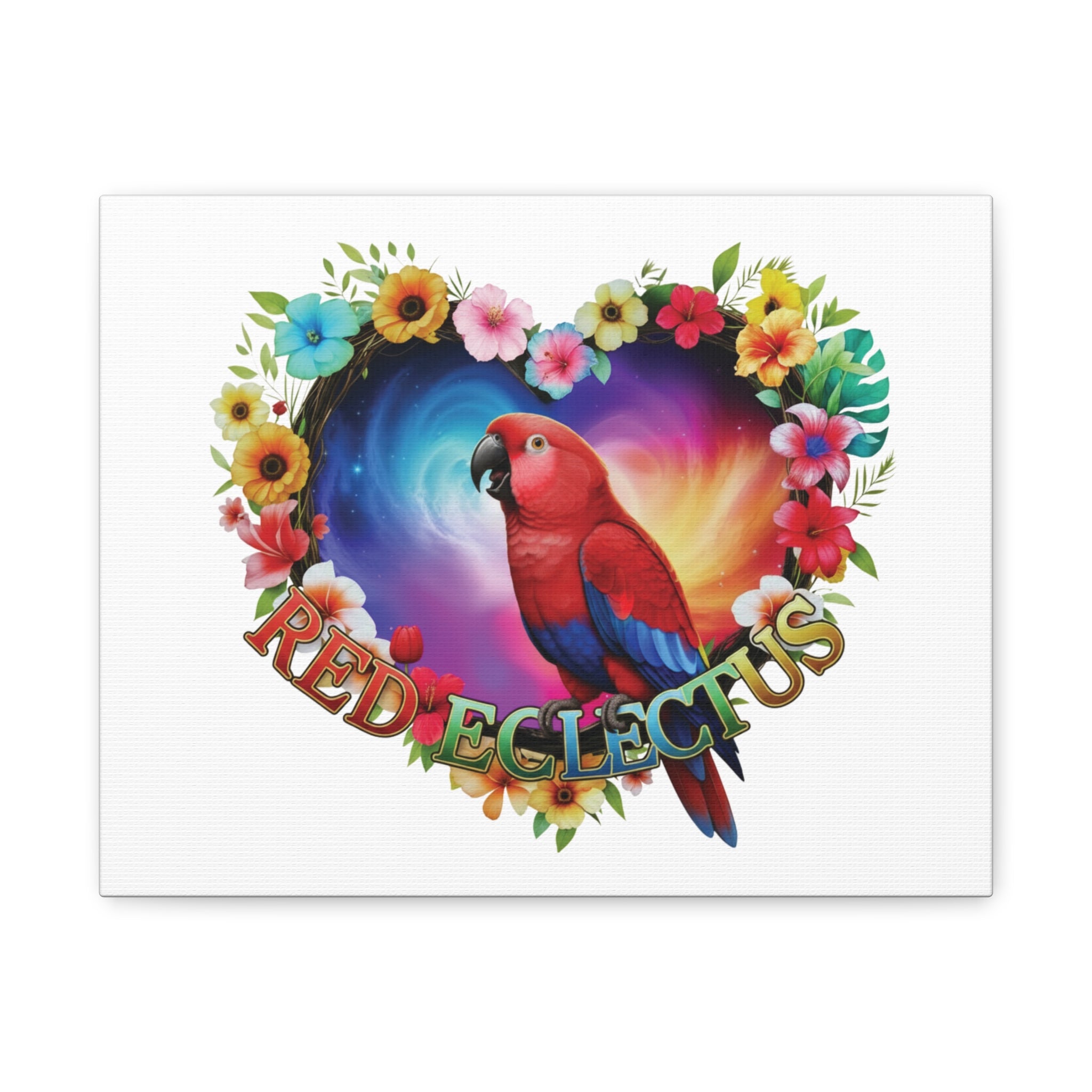 Red Eclectus Flower Wall-Hanging