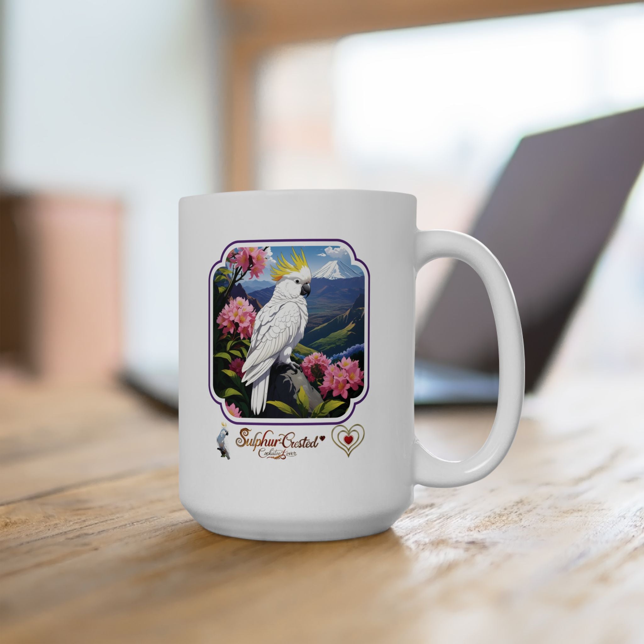 Sulphur-Crested Cockatoo Floral Mug