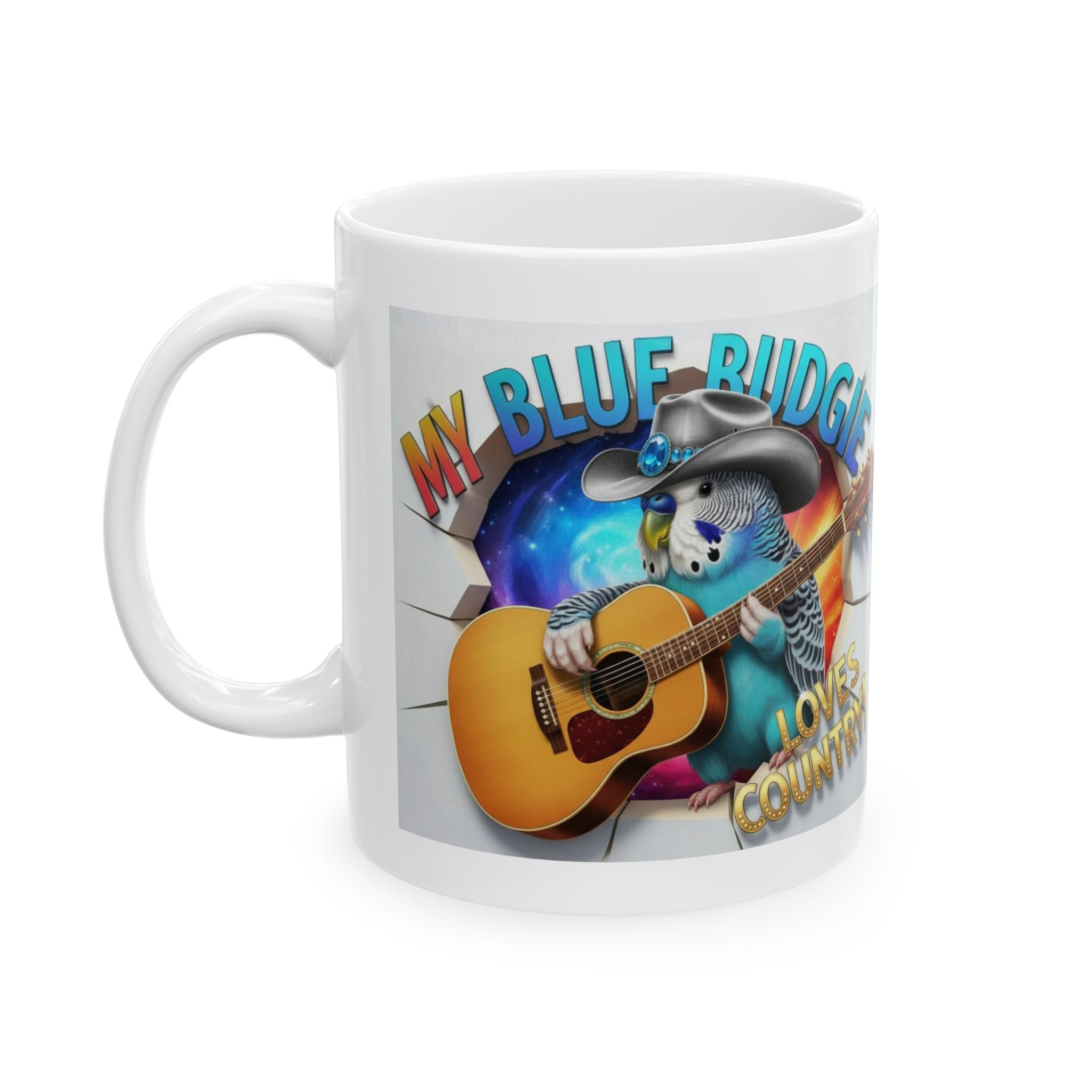 My Blue Budgie Loves Country Mug