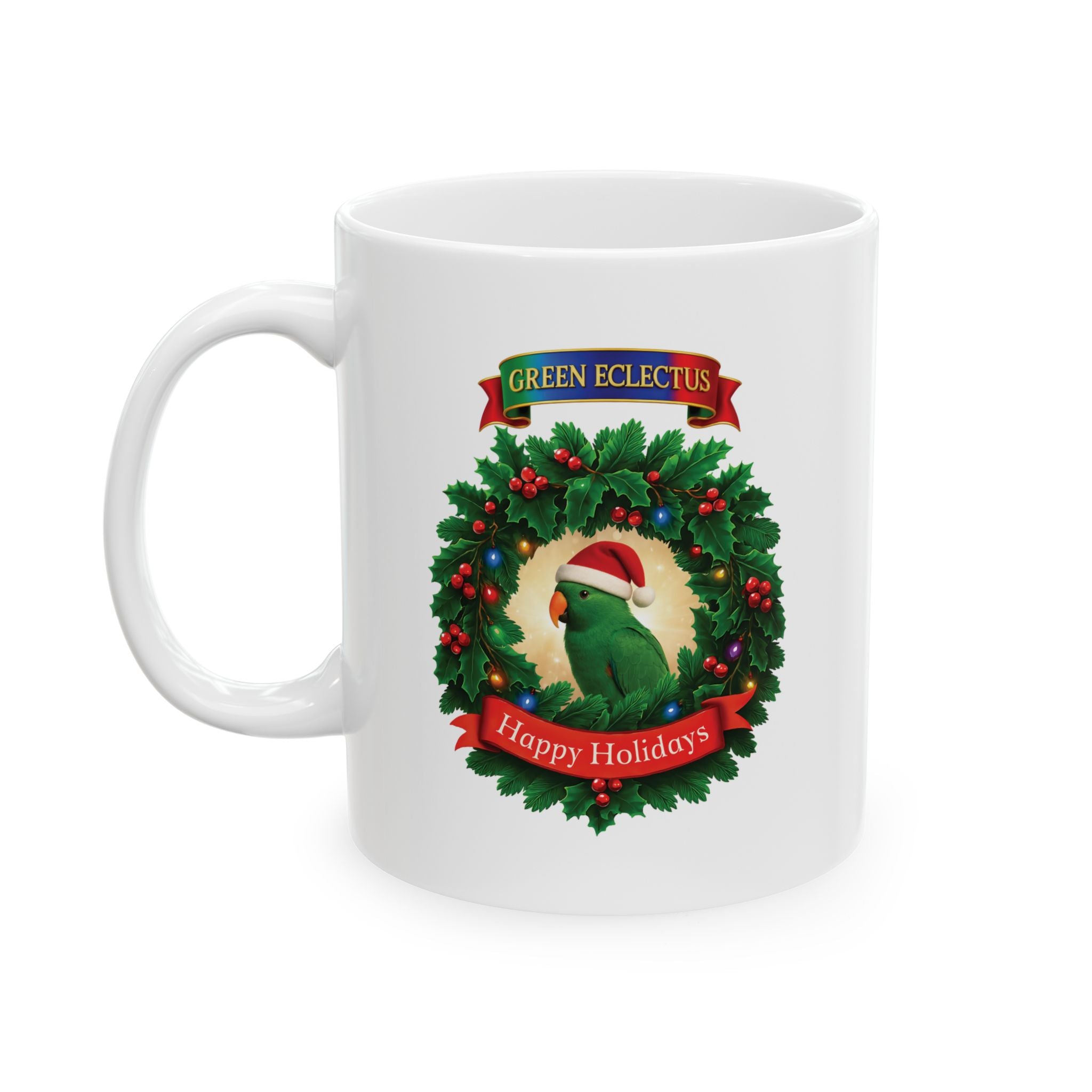 Happy Holidays Green Ecletus Mug