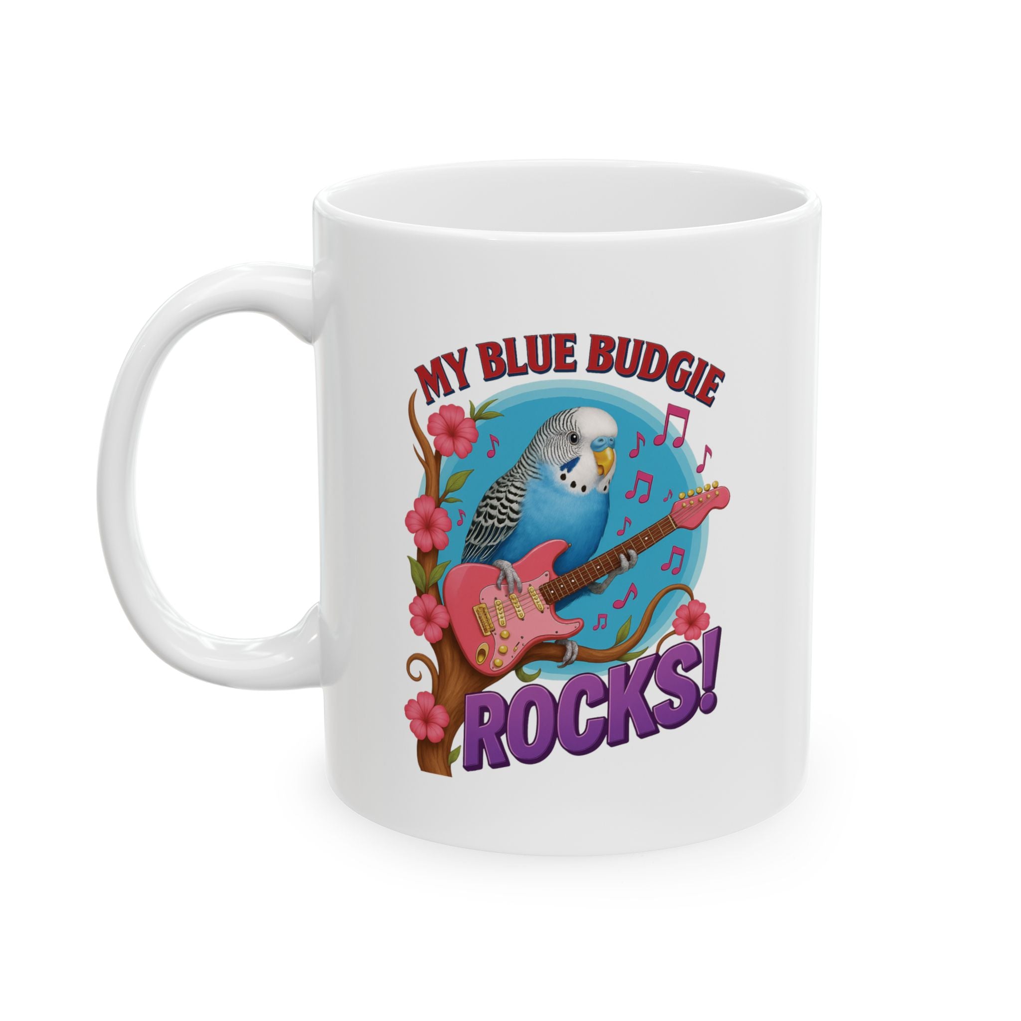 My Blue Budgie Rocks Music Mug