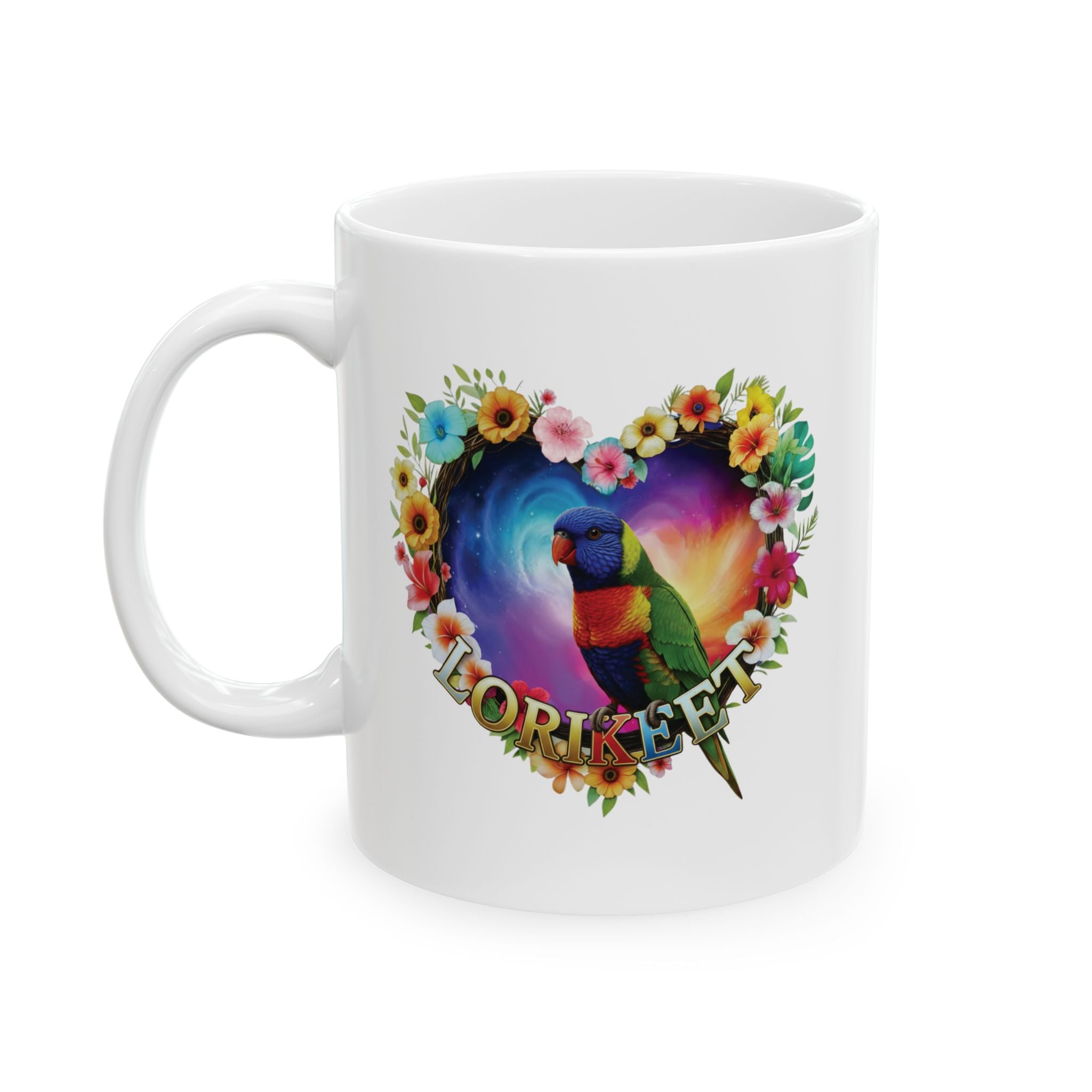 Lorikeet Heart Design Mug