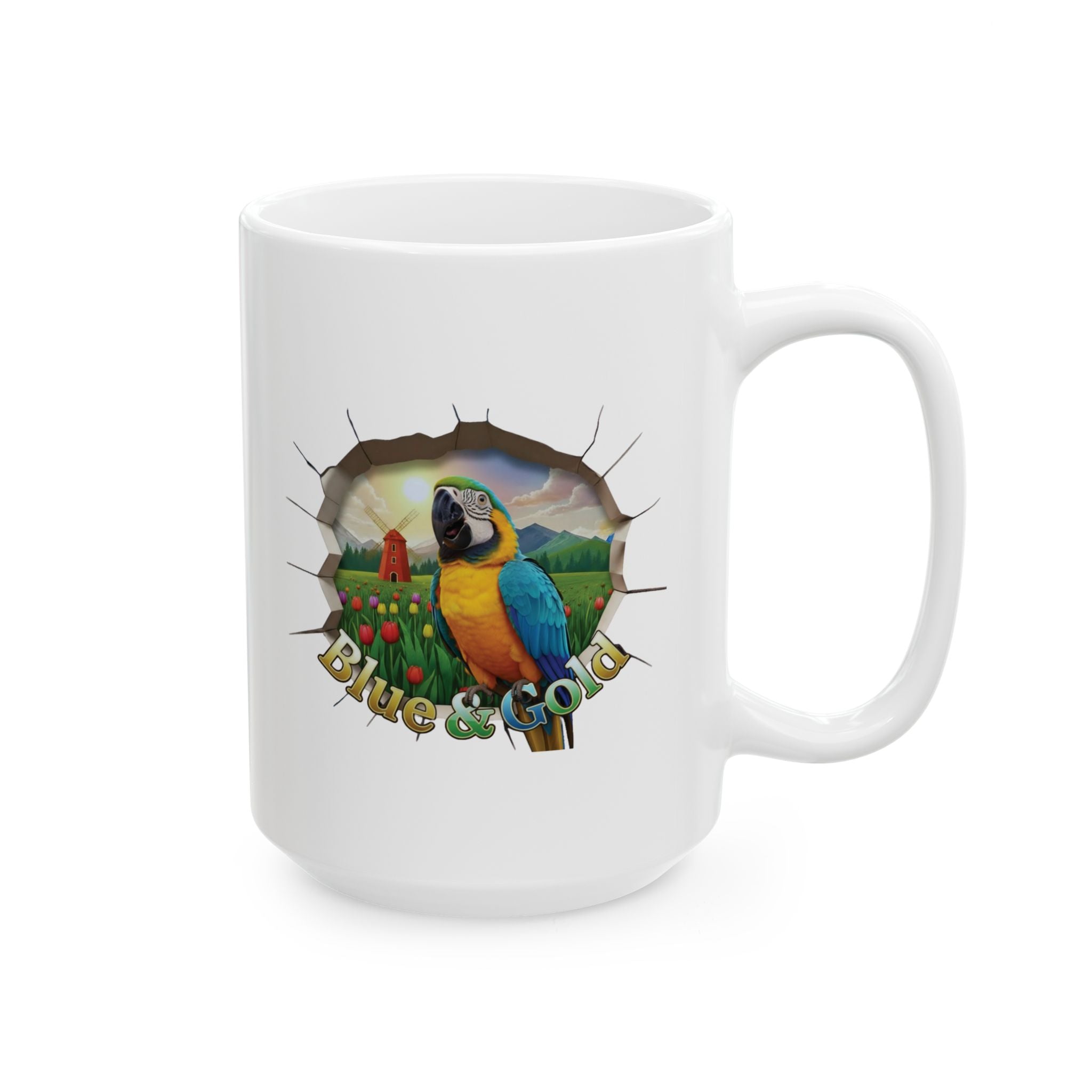 Blue & Gold Tulip Field Mug