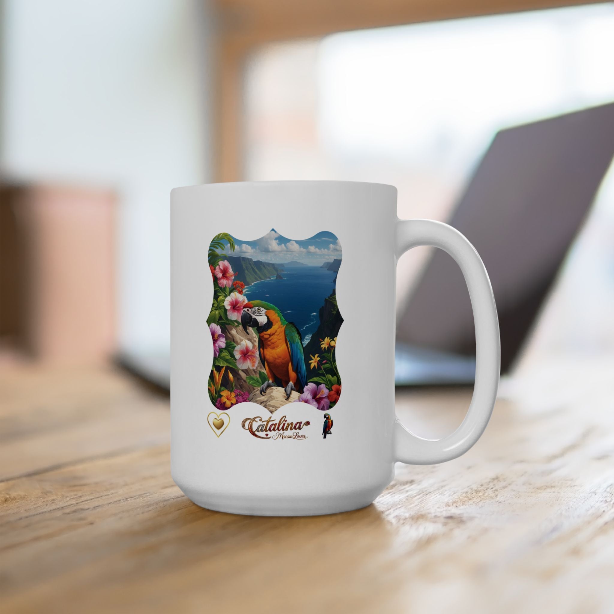 Catalina Macaw Lover Floral Mug
