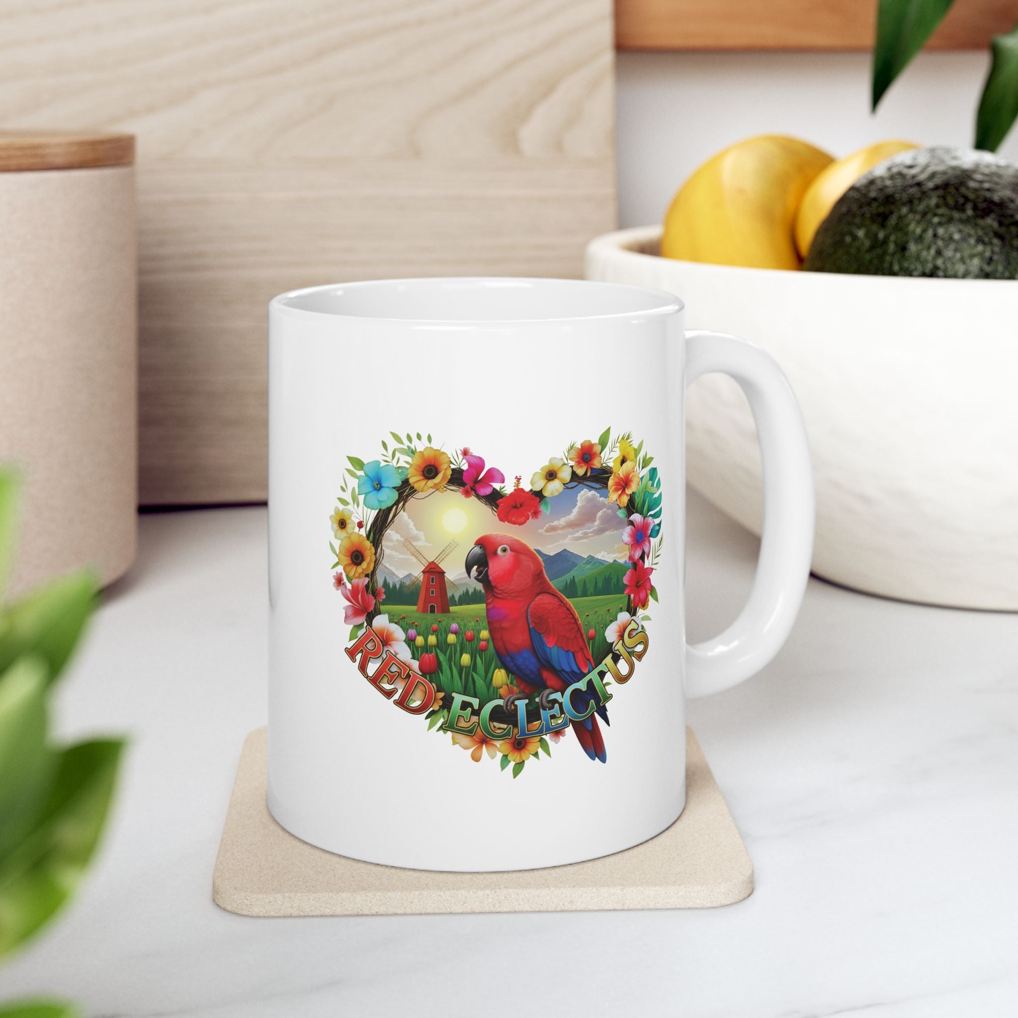 Red Eclectus Colorful Exotic Mug