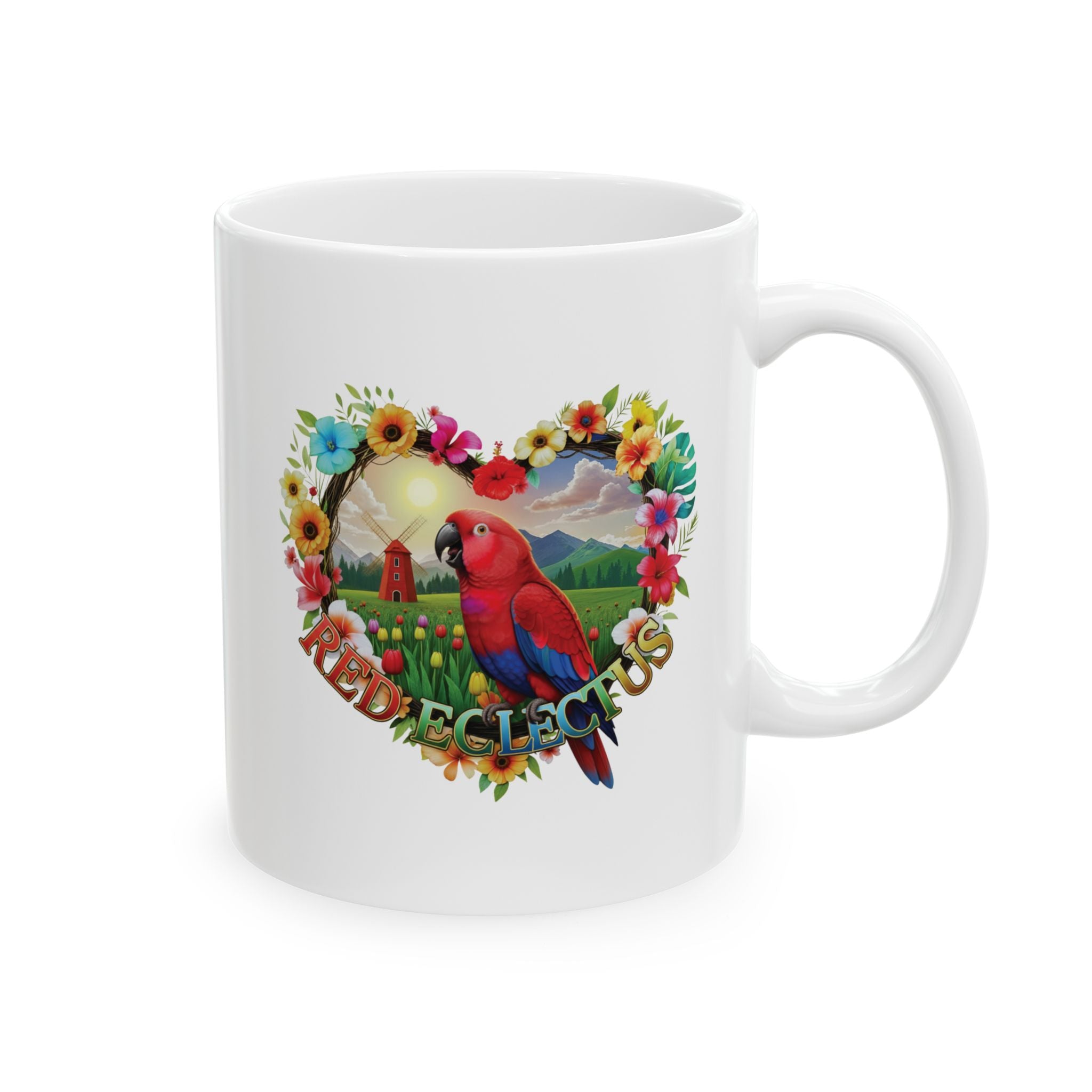Red Eclectus Colorful Exotic Mug