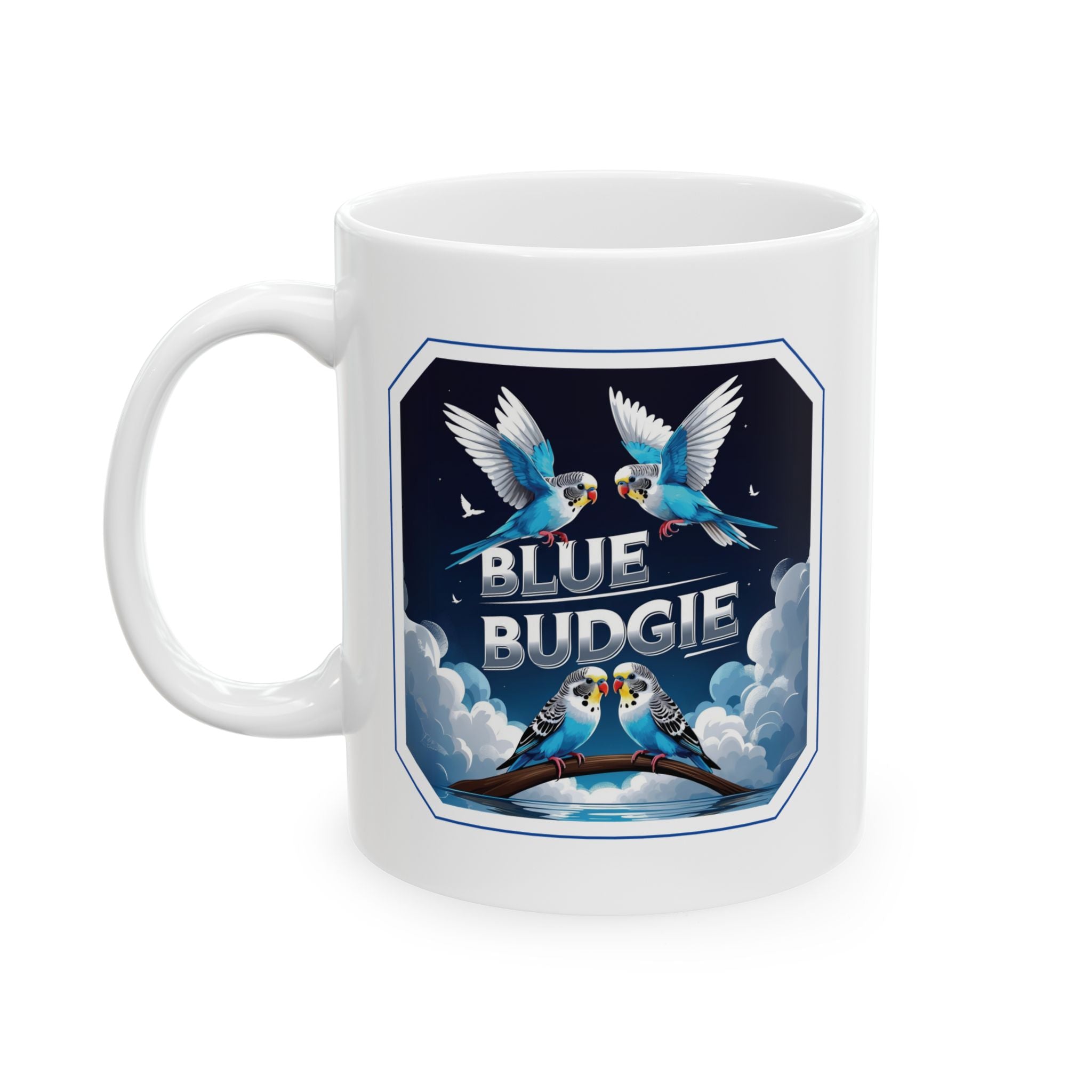 Blue Budgie Night Sky Mug