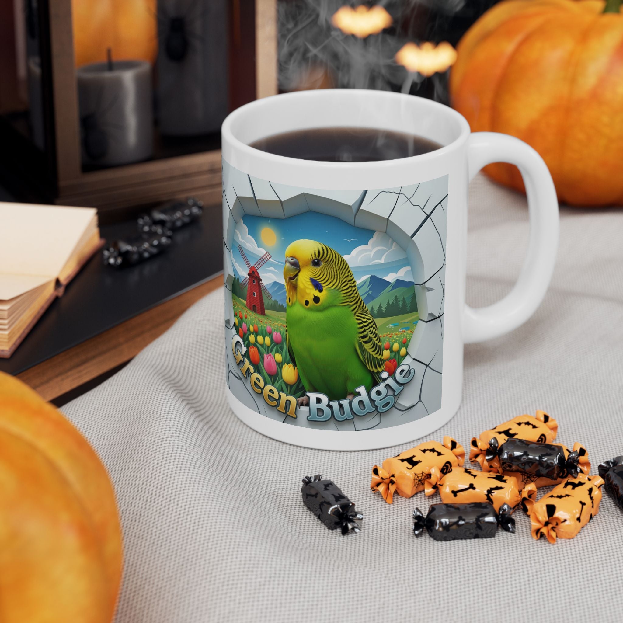 Blue Budgie Nature Scenic Mug