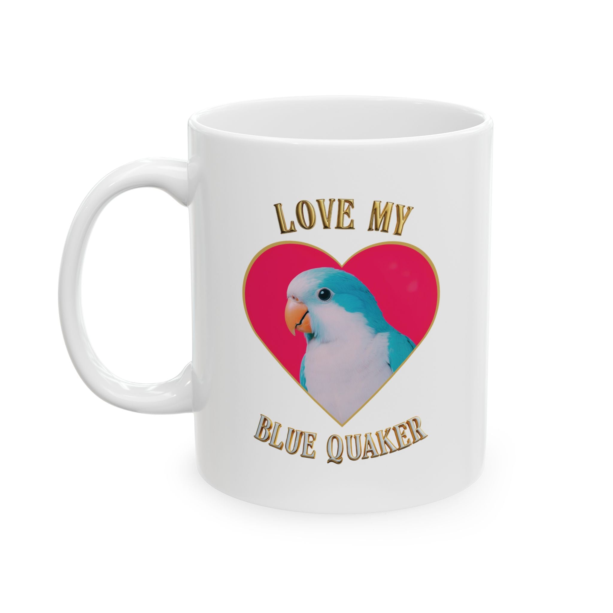 Love My Blue Quaker Heart Mug