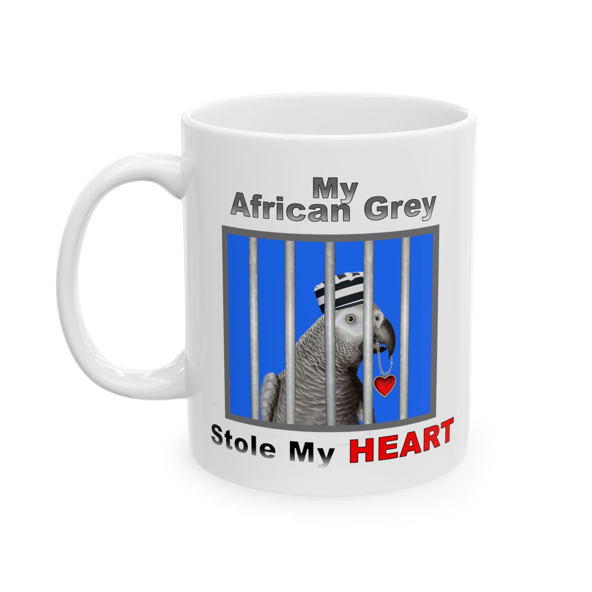 Stole My Heart African Grey Jailbird Mug