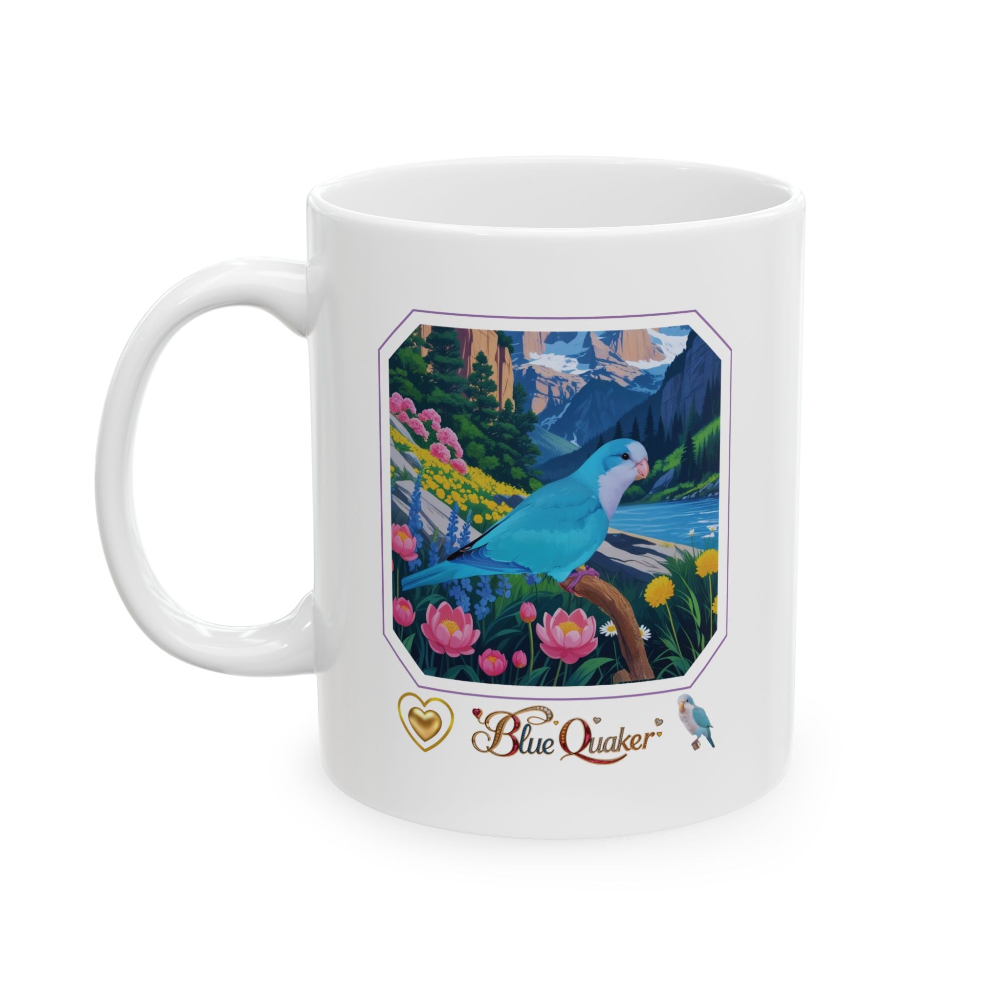 Blue Quaker Floral Lake Mug