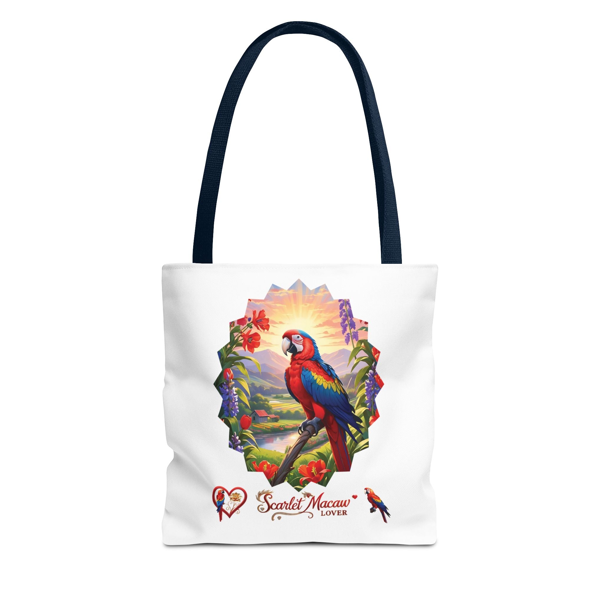 Floral Scarlet Macaw Lover Tote Bag