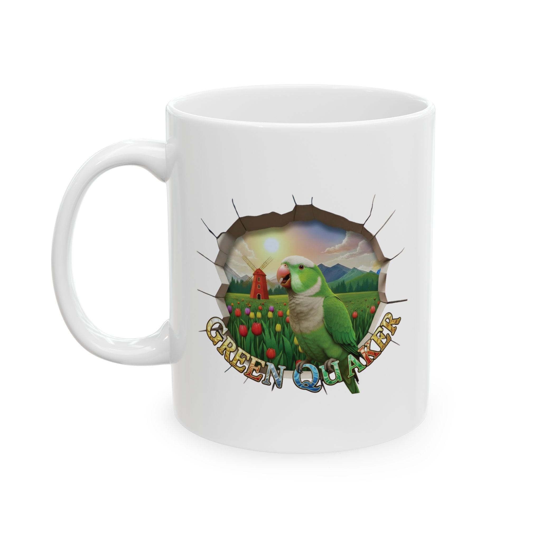 Green Quaker Tulip Windmill Field Mug
