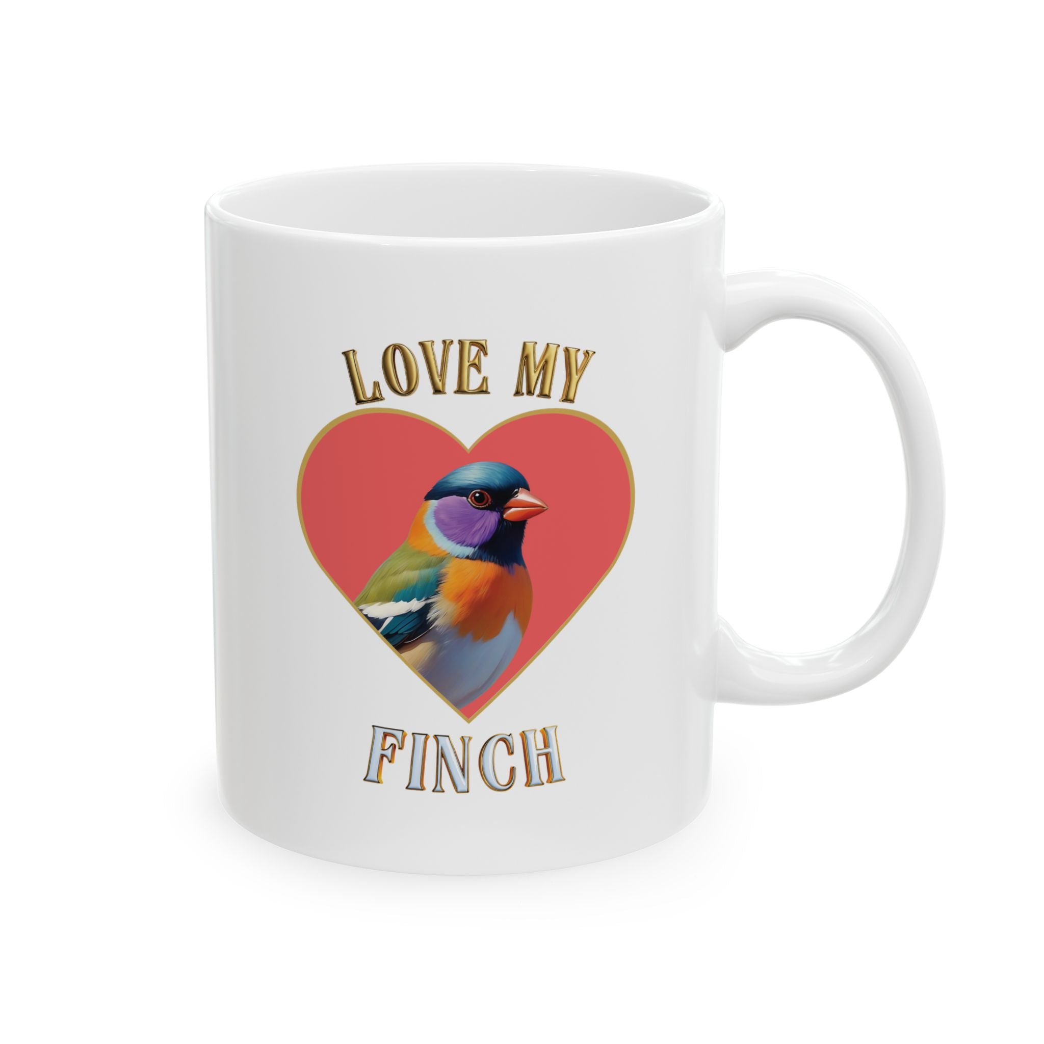 Love My Finch Heart Mug