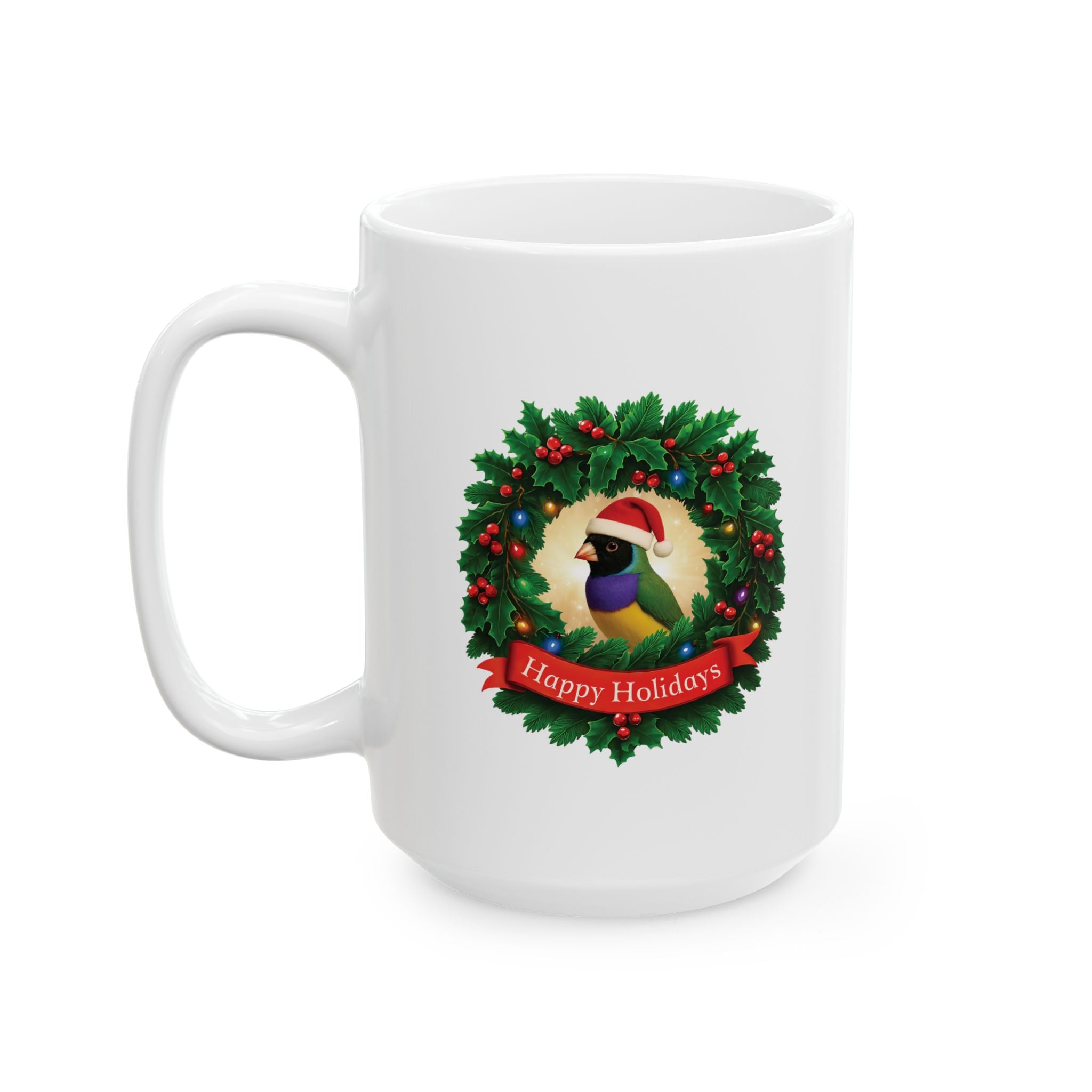 Happy Holidays Finch Mug