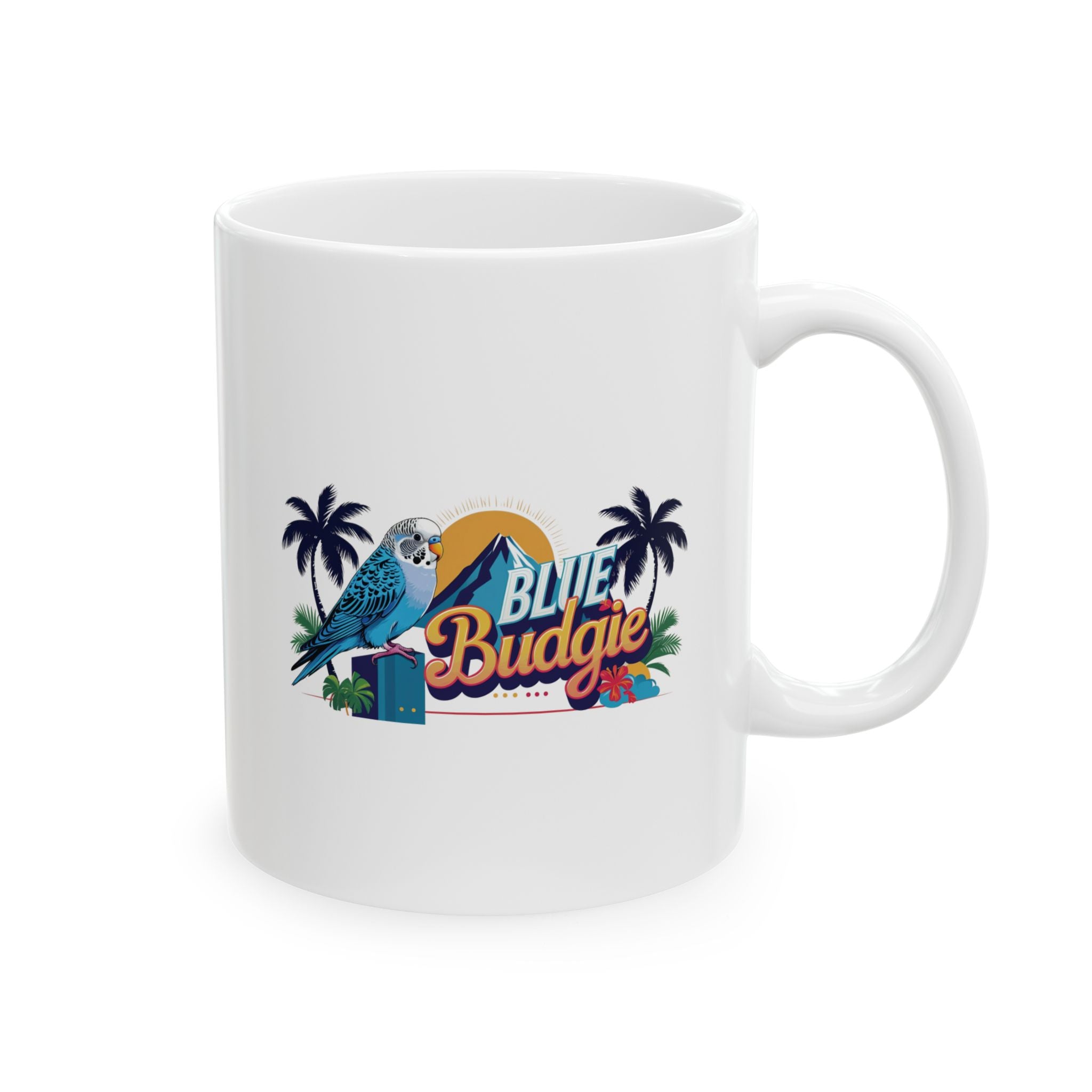 Blue Budgie Sunset Mountain Mug