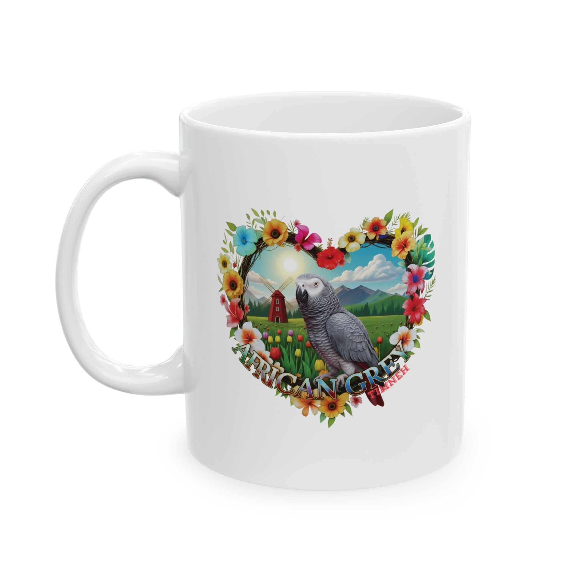 African Grey Timneh Heart Mug